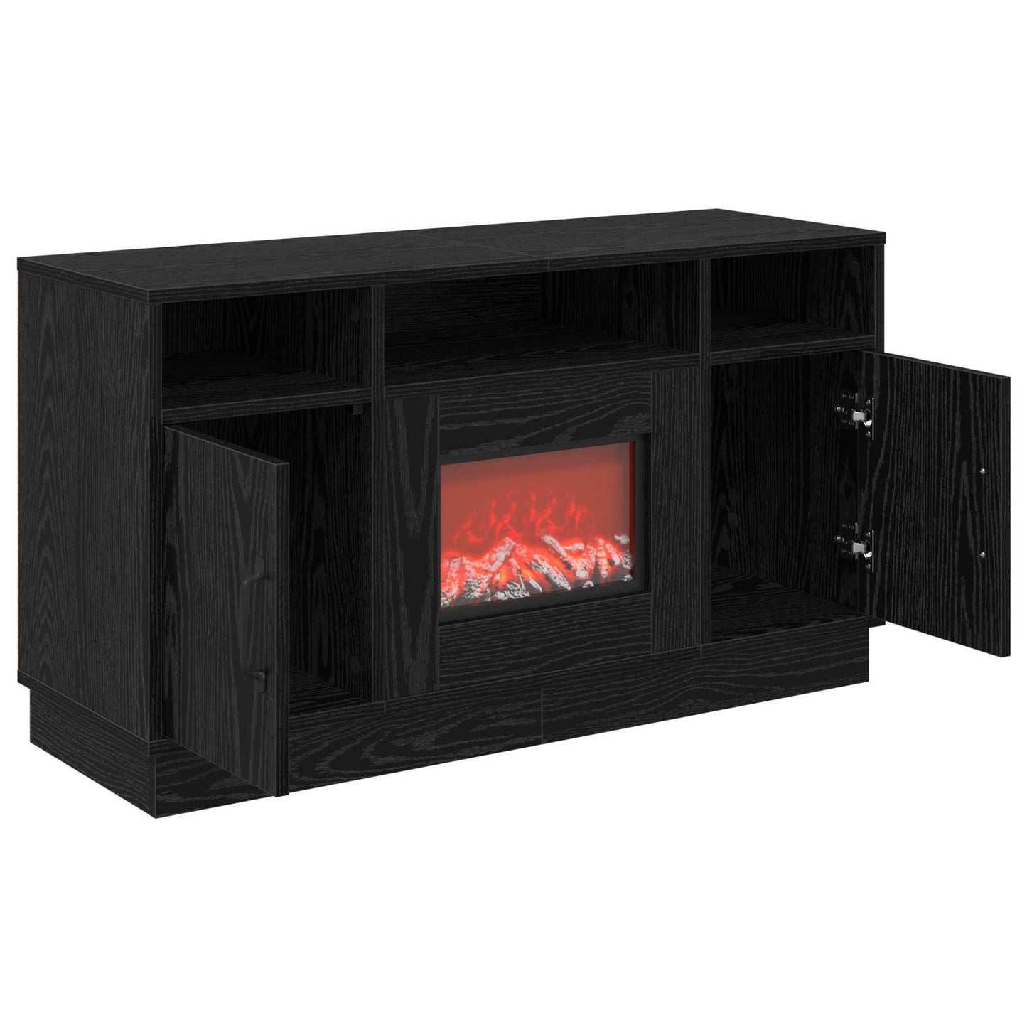 vidaXL Ηλεκτρικό τζάκι Μαύρη Δρυς 100 x 33 x 55 cm Επεξεργασμένο ξύλο