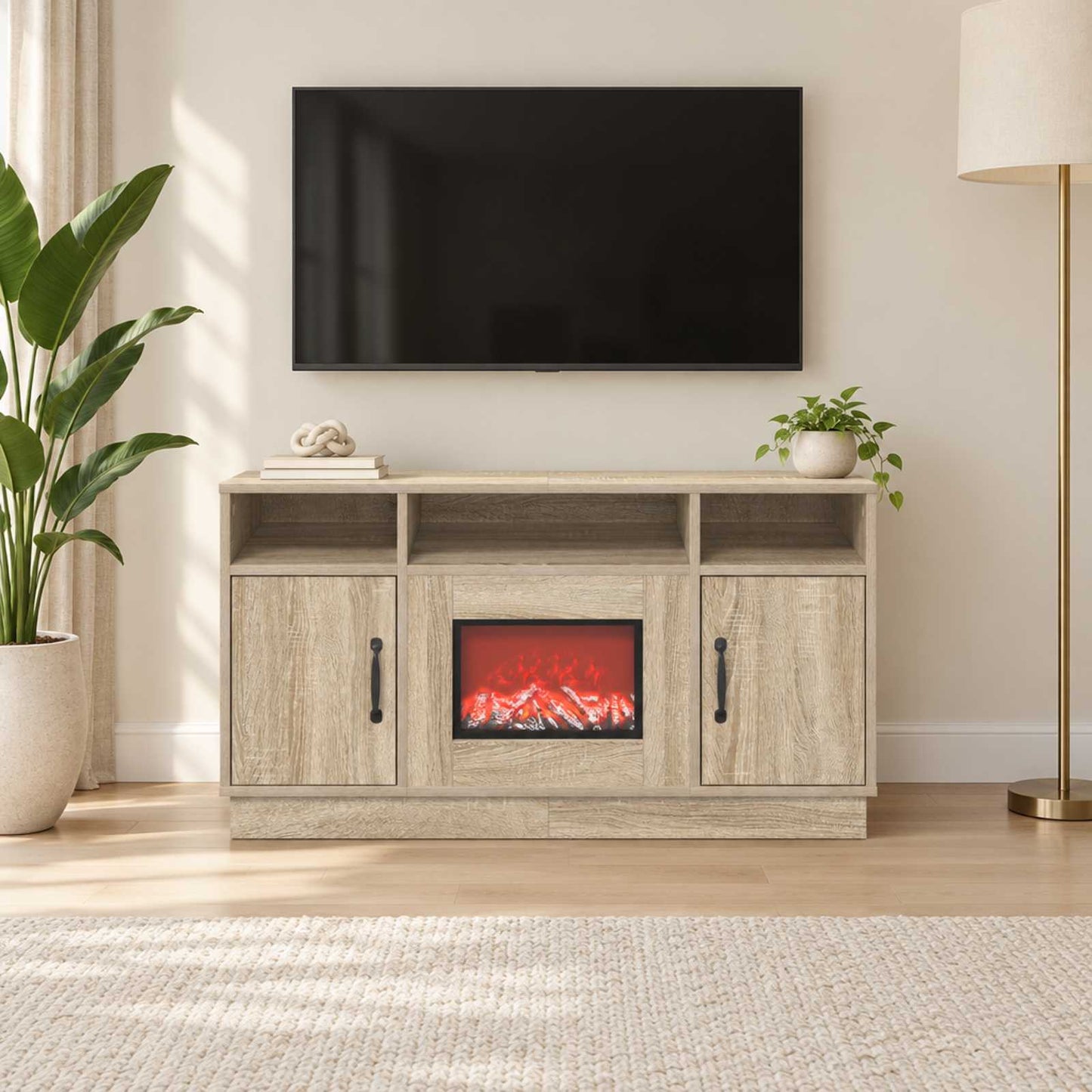 vidaXL Ηλεκτρικό τζάκι Sonoma 100 x 33 x 55 cm Επεξεργασμένο ξύλο