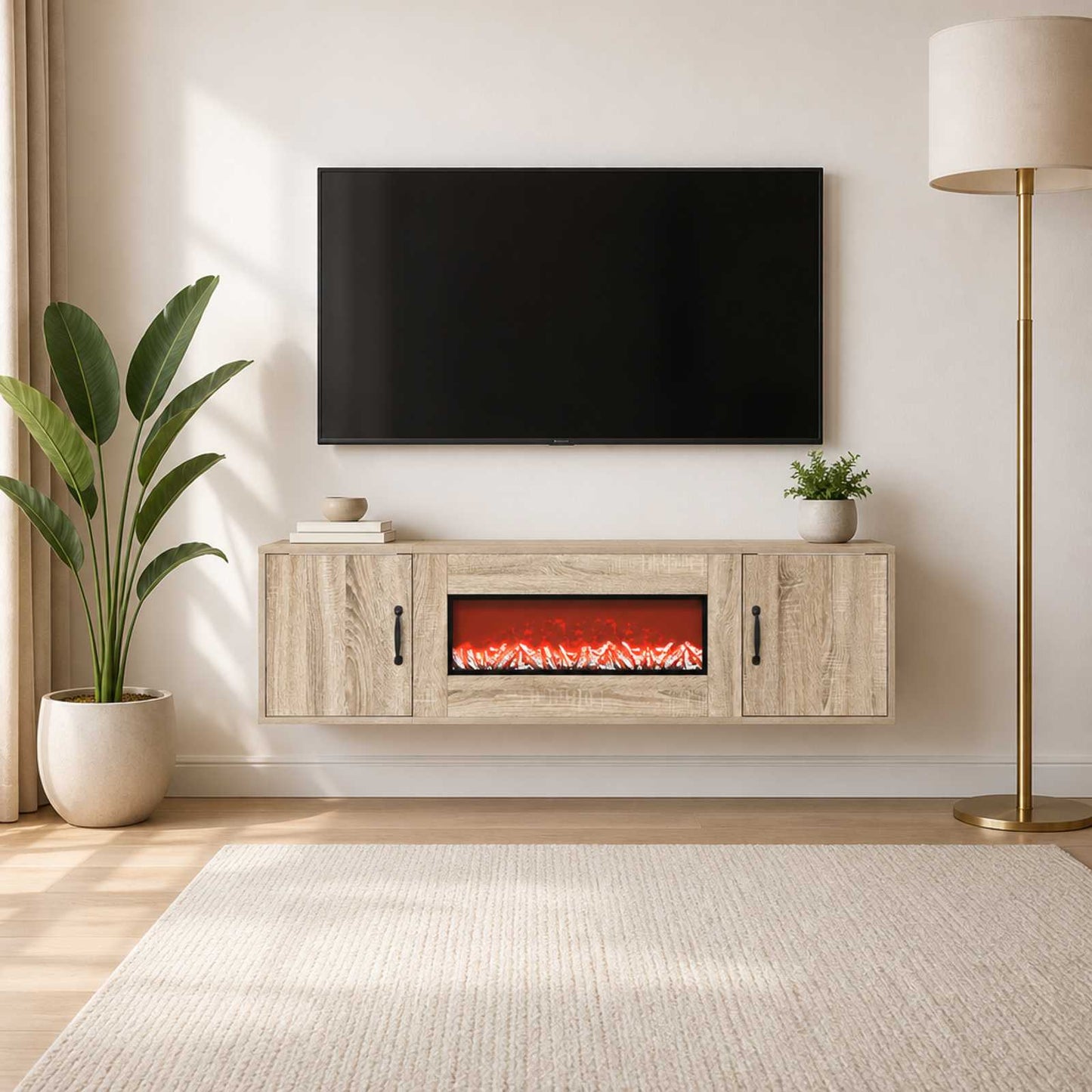 vidaXL Ηλεκτρικό τζάκι Sonoma 140,5 x 30 x 39 cm Επεξεργασμένο ξύλο