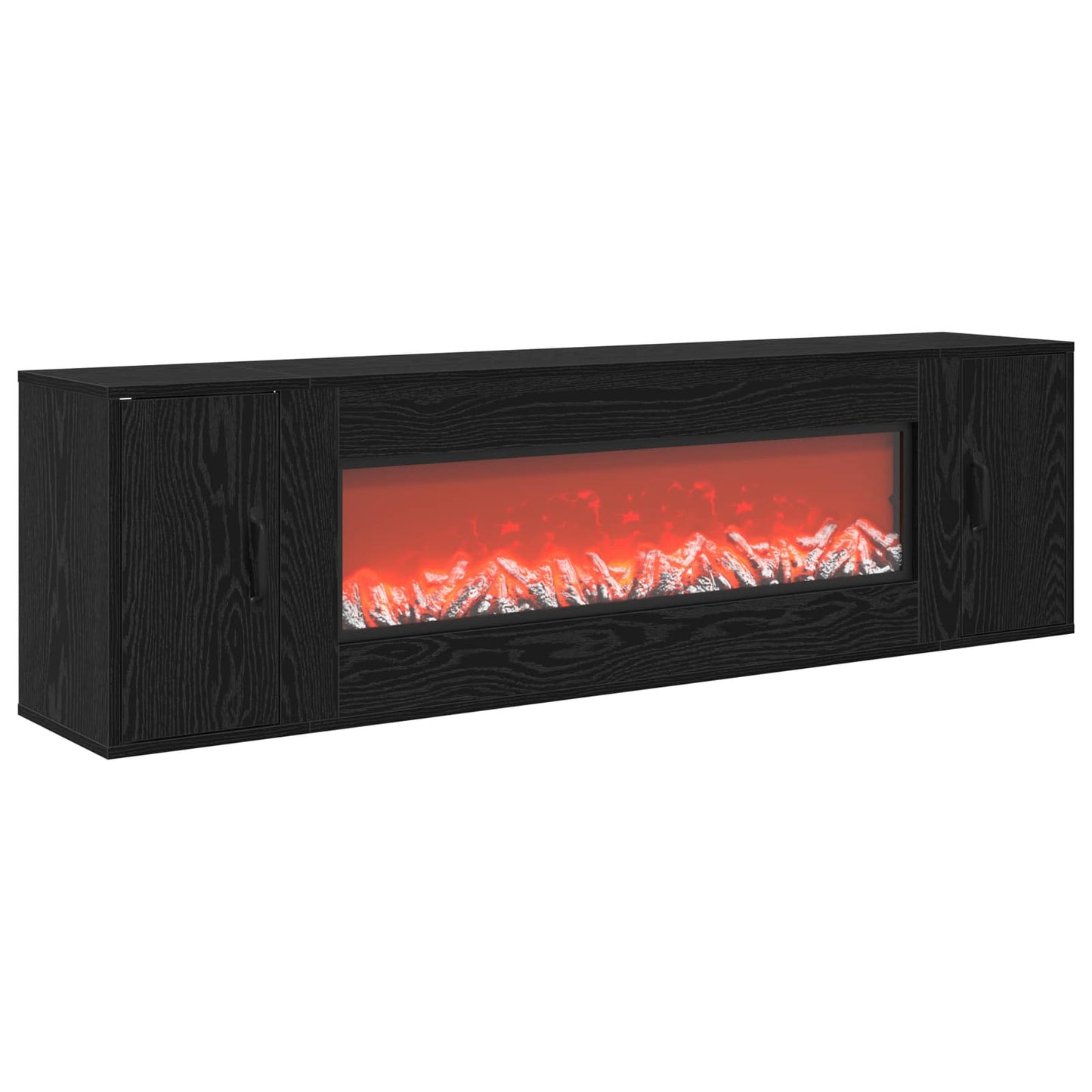 vidaXL Ηλεκτρικό τζάκι Μαύρη Δρυς 155 x 30 x 44 cm Επεξεργασμένο ξύλο