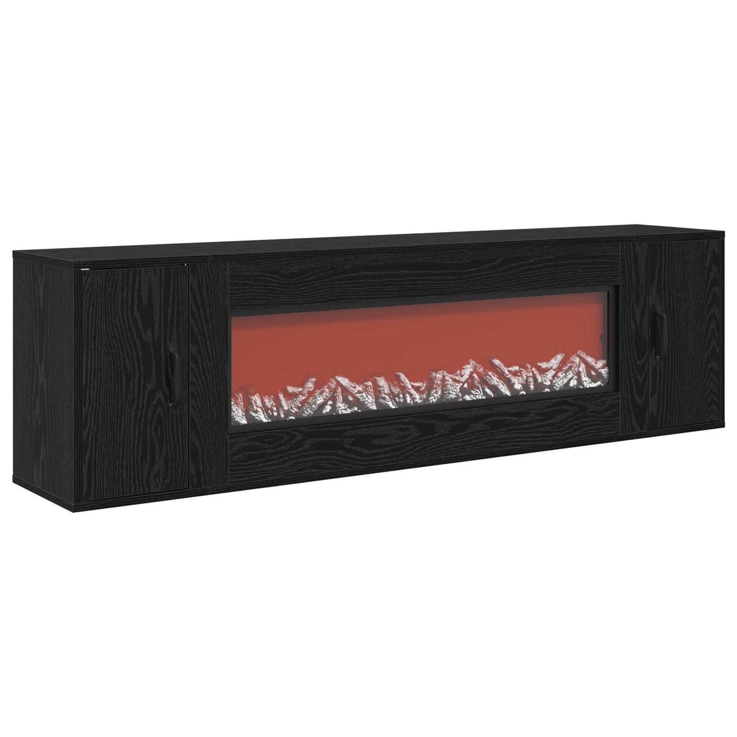 vidaXL Ηλεκτρικό τζάκι Μαύρη Δρυς 155 x 30 x 44 cm Επεξεργασμένο ξύλο