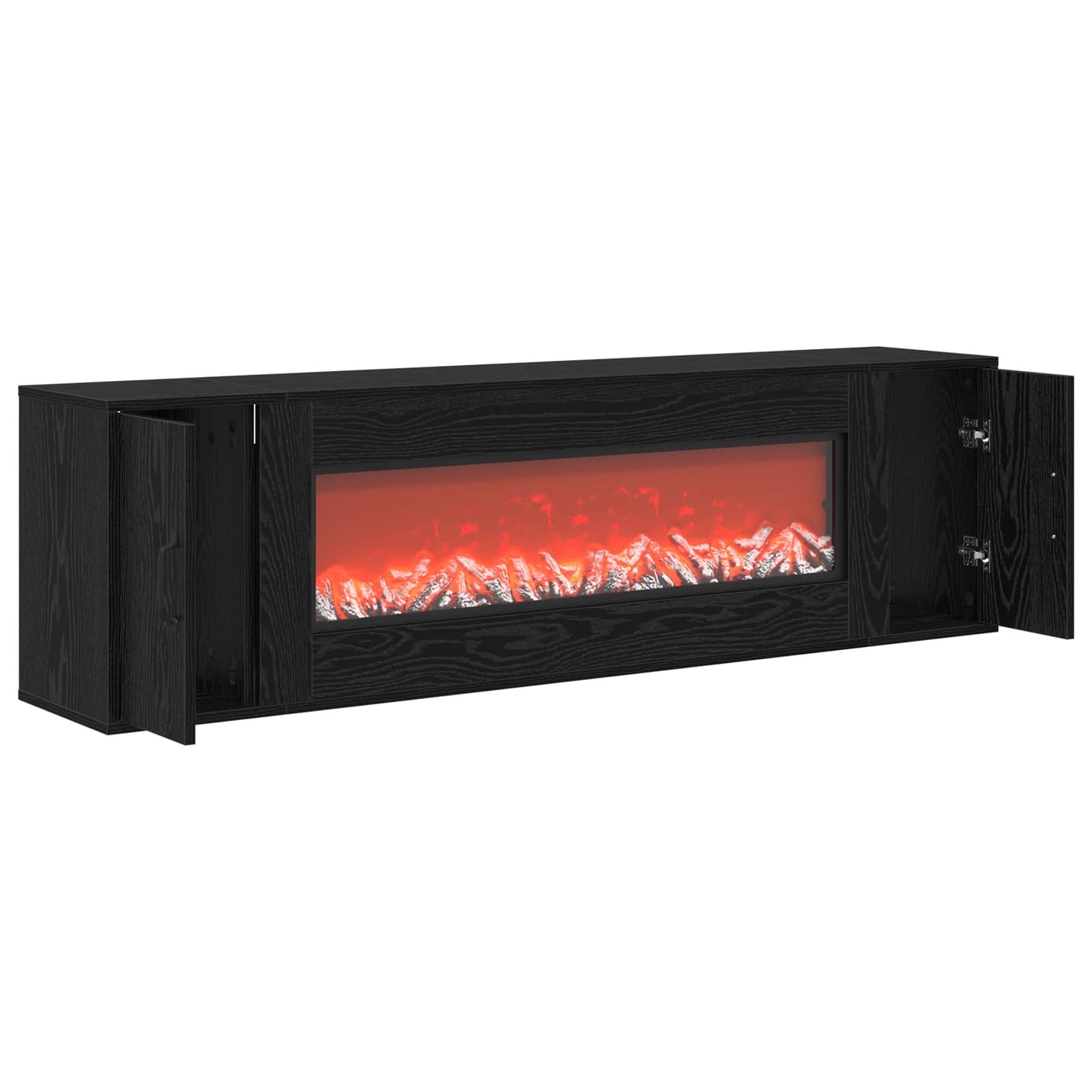 vidaXL Ηλεκτρικό τζάκι Μαύρη Δρυς 155 x 30 x 44 cm Επεξεργασμένο ξύλο