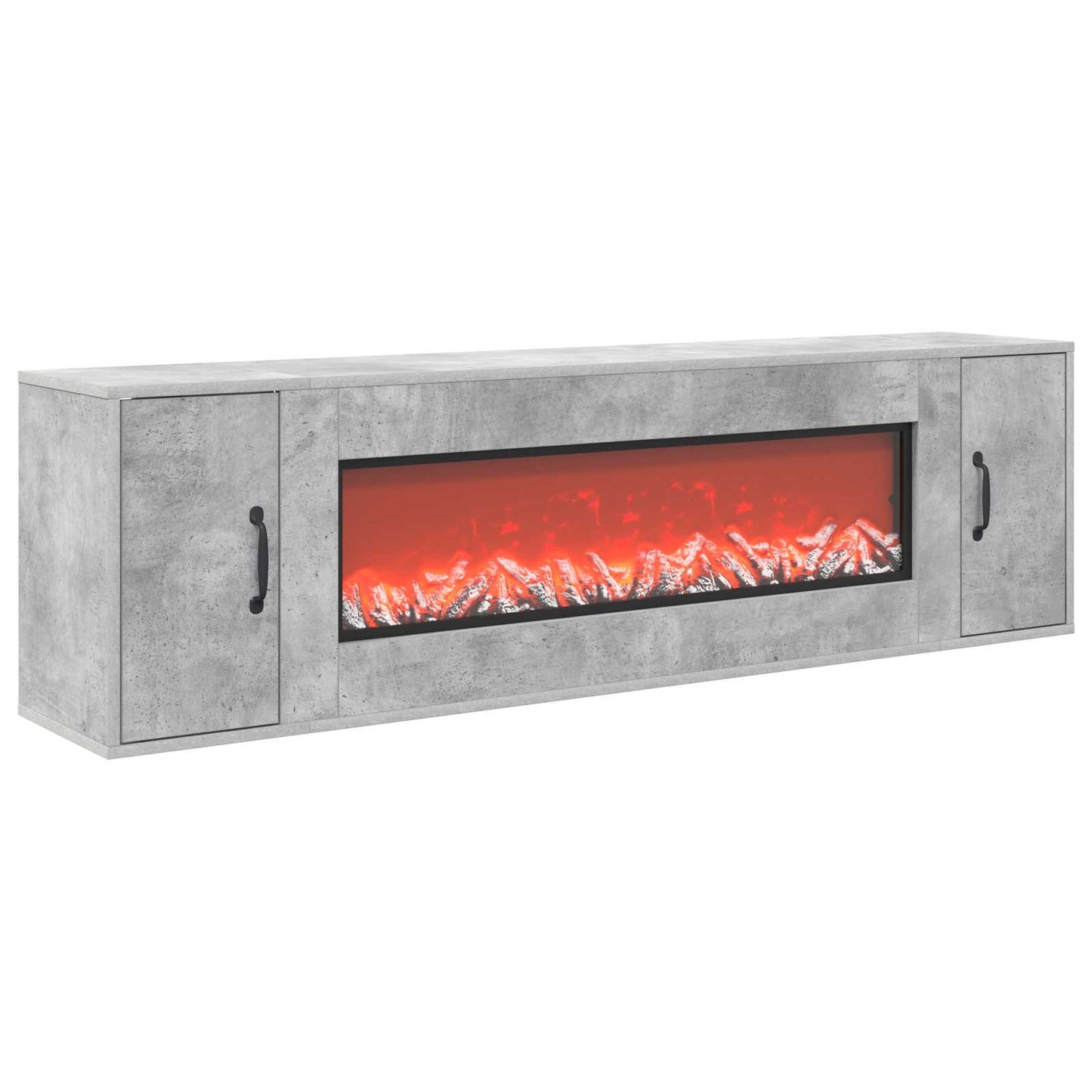 vidaXL Ηλεκτρικό τζάκι Σκυρόδεμα 155 x 30 x 44 cm Επεξεργασμένο ξύλο