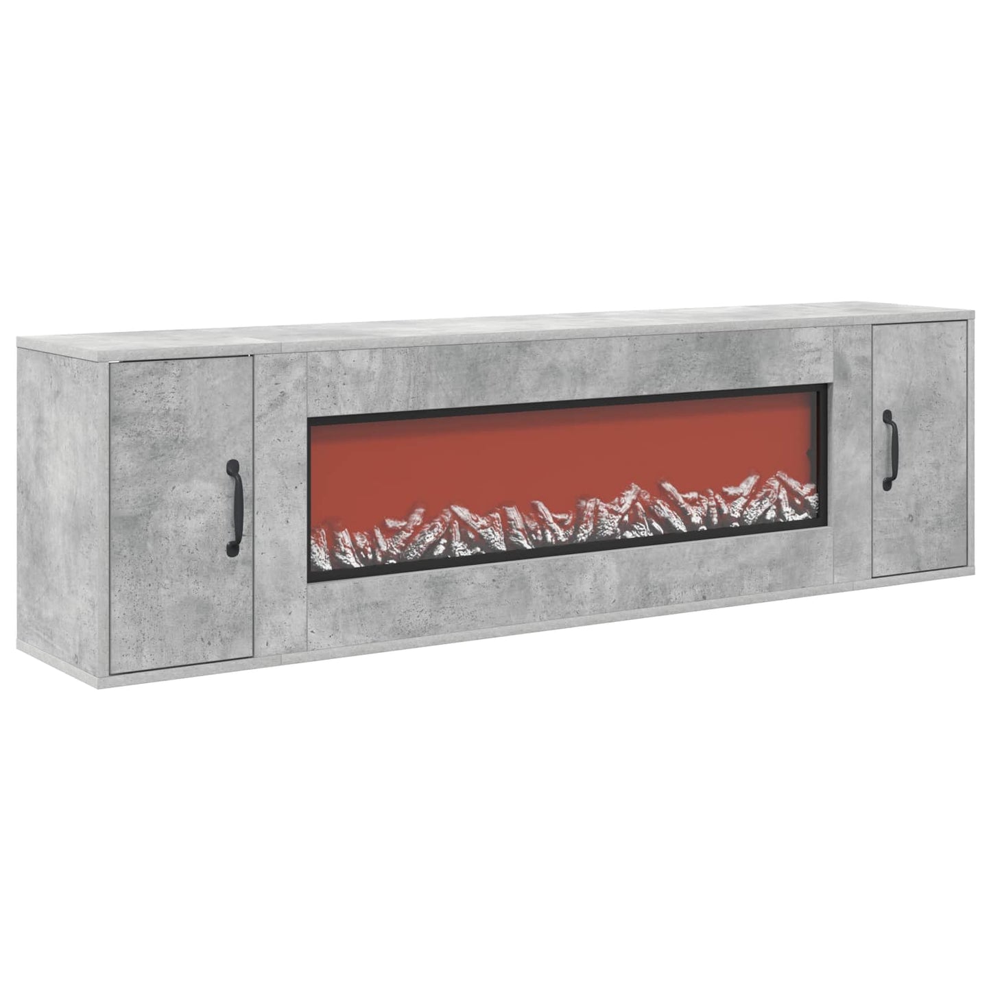 vidaXL Ηλεκτρικό τζάκι Σκυρόδεμα 155 x 30 x 44 cm Επεξεργασμένο ξύλο