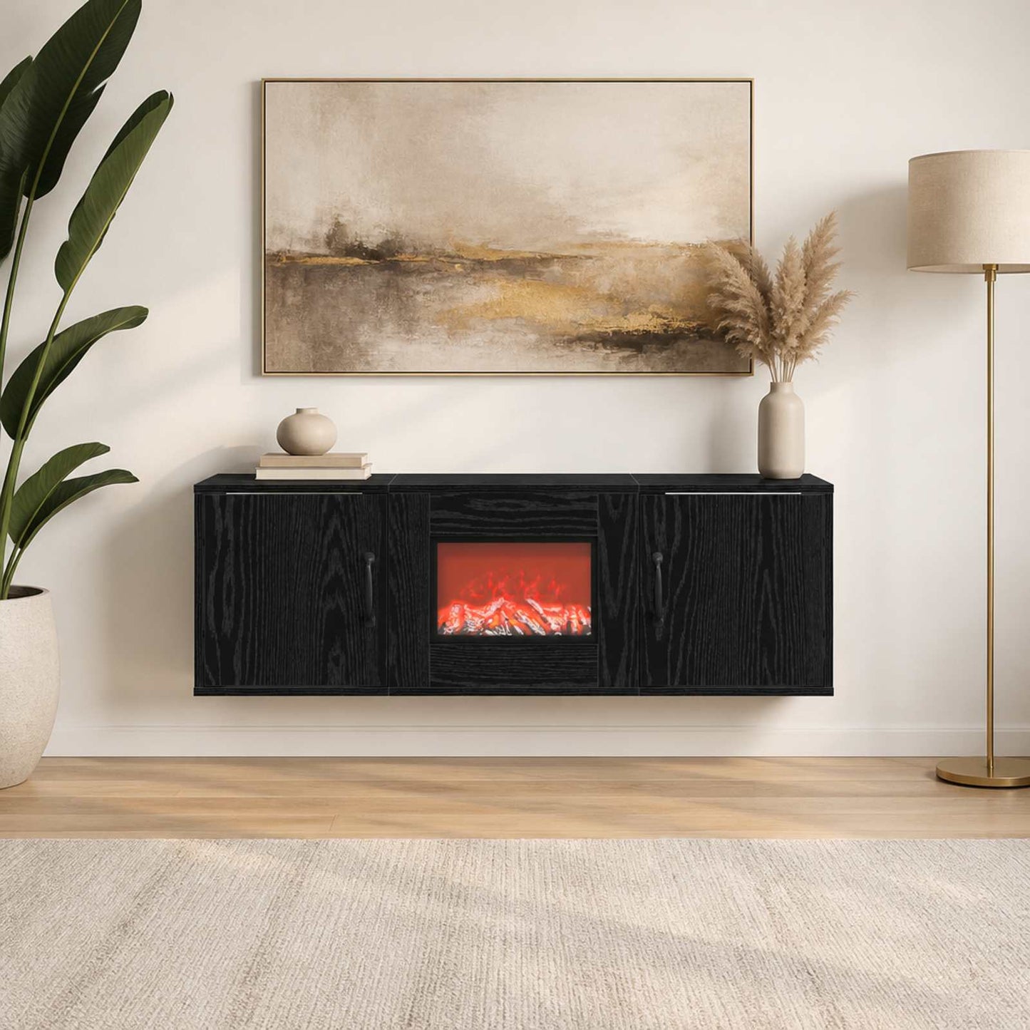 vidaXL Ηλεκτρικό τζάκι Μαύρη Δρυς 110 x 30 x 36,5 cm