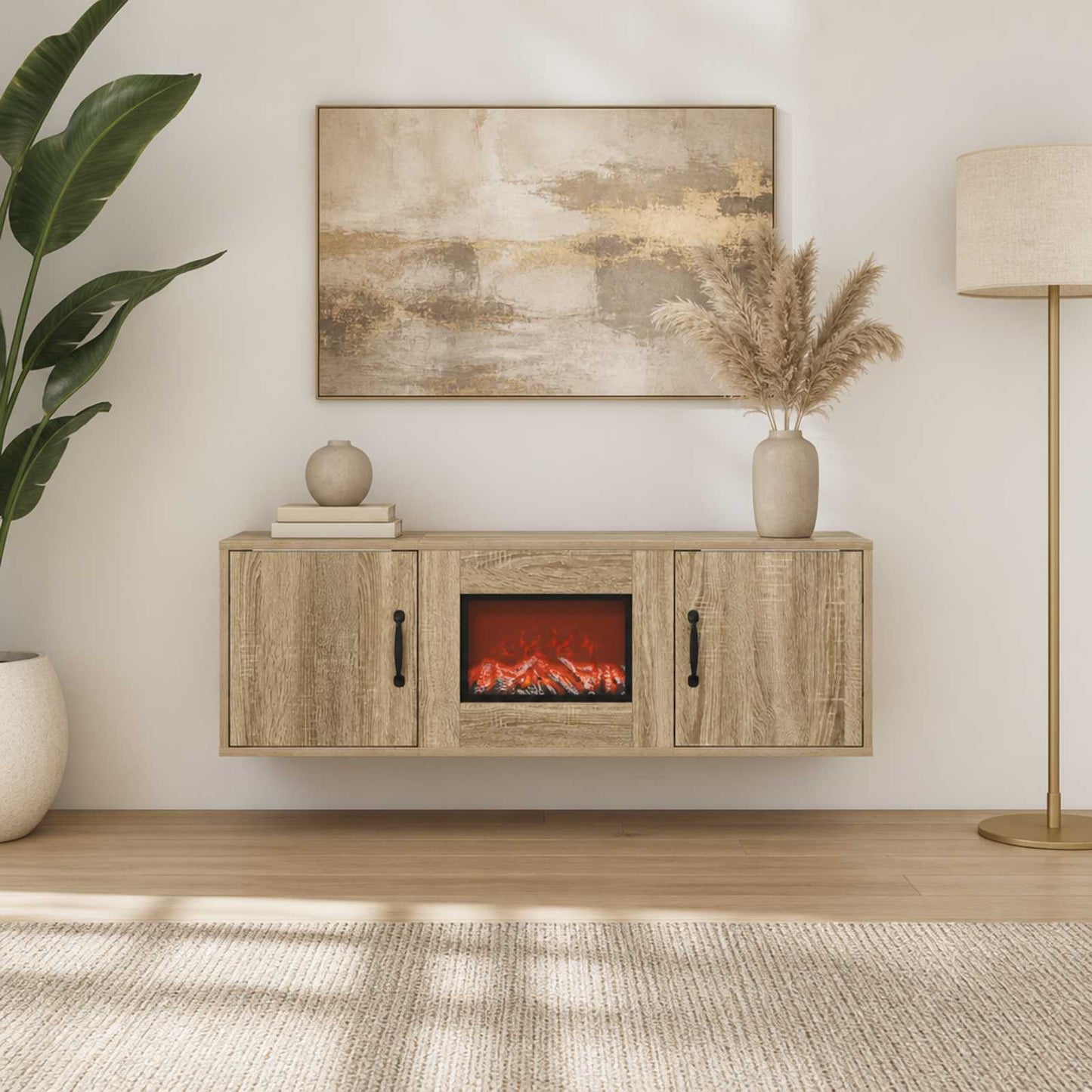 vidaXL Ηλεκτρικό τζάκι Sonoma 110 x 30 x 36,5 cm Επεξεργασμένο ξύλο