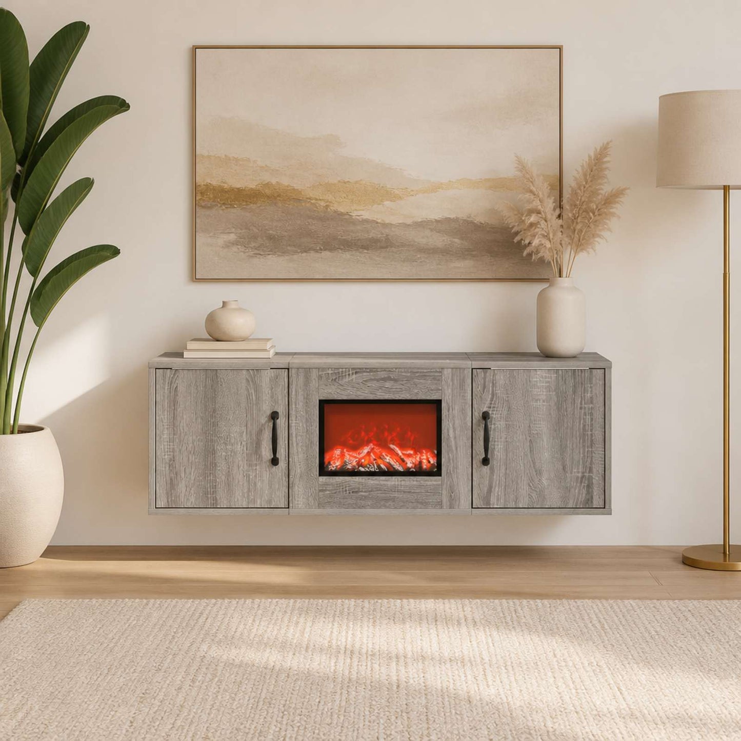 vidaXL Ηλεκτρικό τζάκι Γκρι Sonoma 110 x 30 x 36,5 cm