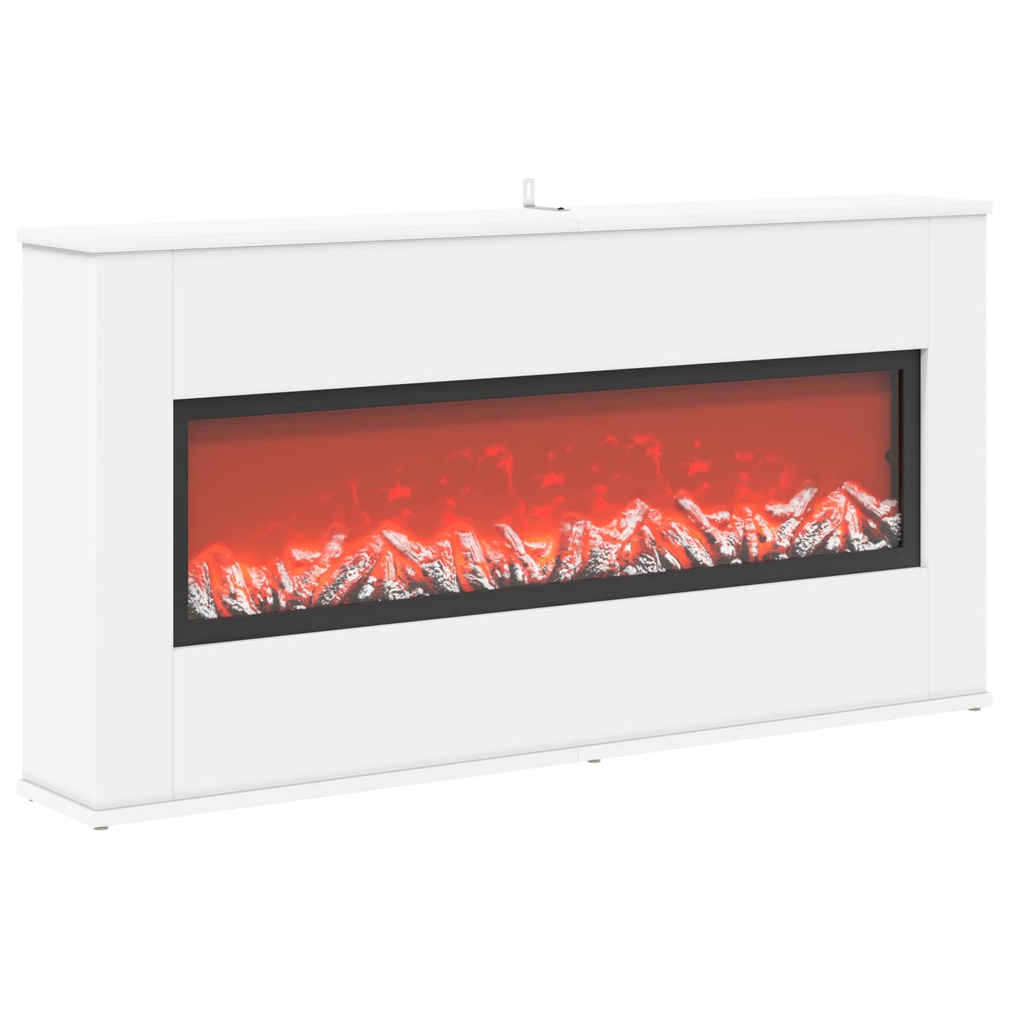 vidaXL Ηλεκτρικό τζάκι Λευκό 114 x 18 x 58,5 cm Επεξεργασμένο ξύλο
