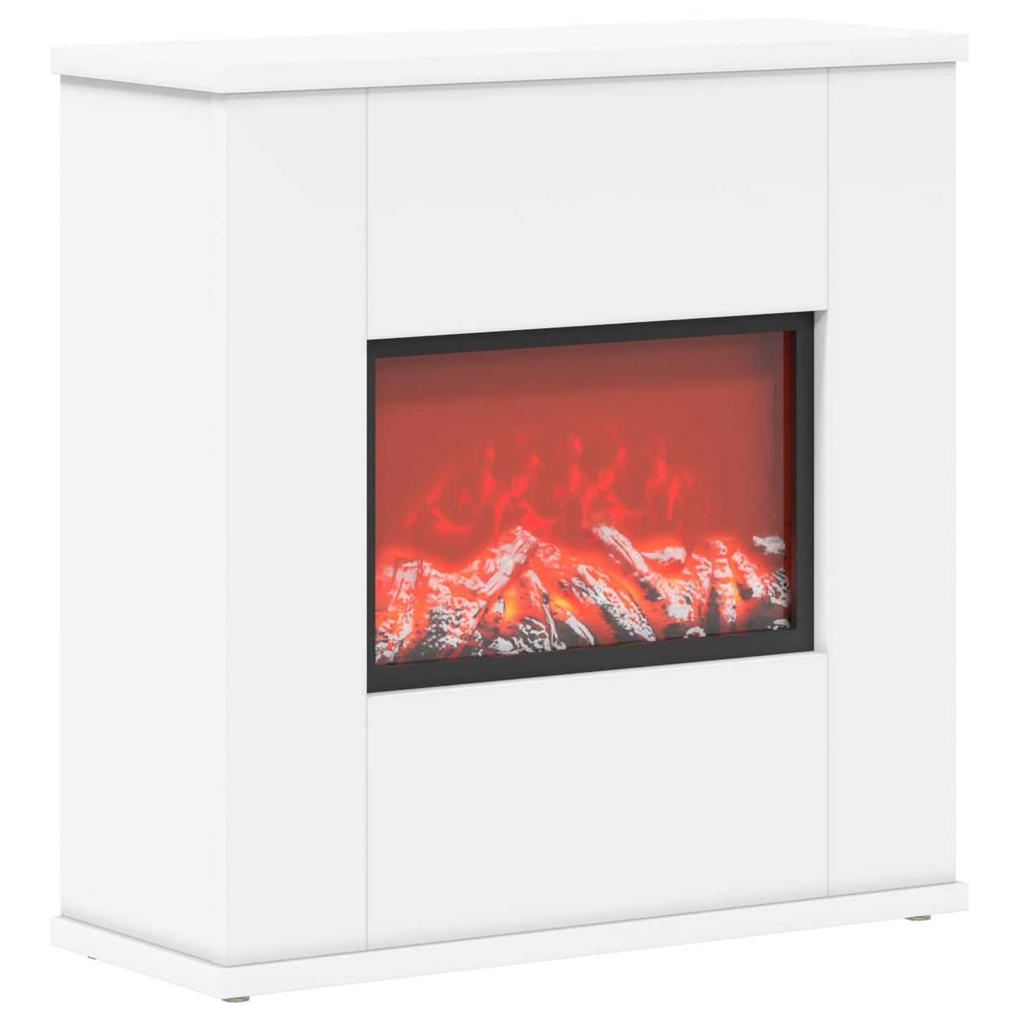 vidaXL Ηλεκτρικό τζάκι Λευκό 47 x 18 x 48 cm Επεξεργασμένο ξύλο