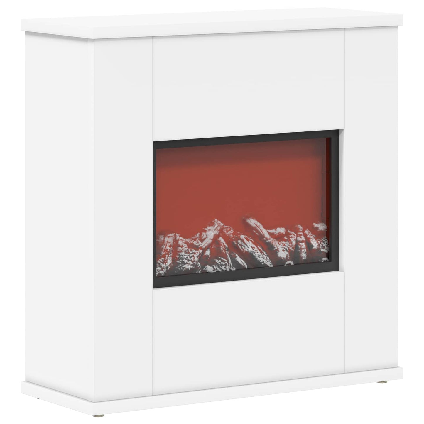 vidaXL Ηλεκτρικό τζάκι Λευκό 47 x 18 x 48 cm Επεξεργασμένο ξύλο