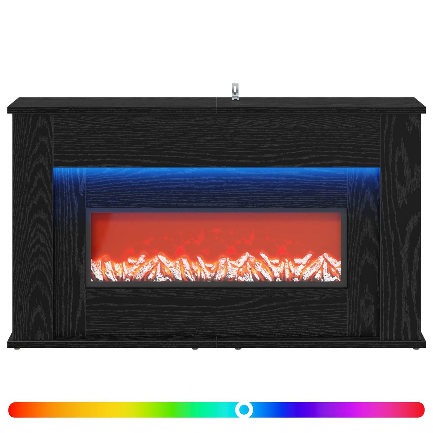 vidaXL Τζάκι με ταινία LED Μαύρη Δρυς 92 x 20 x 54 cm