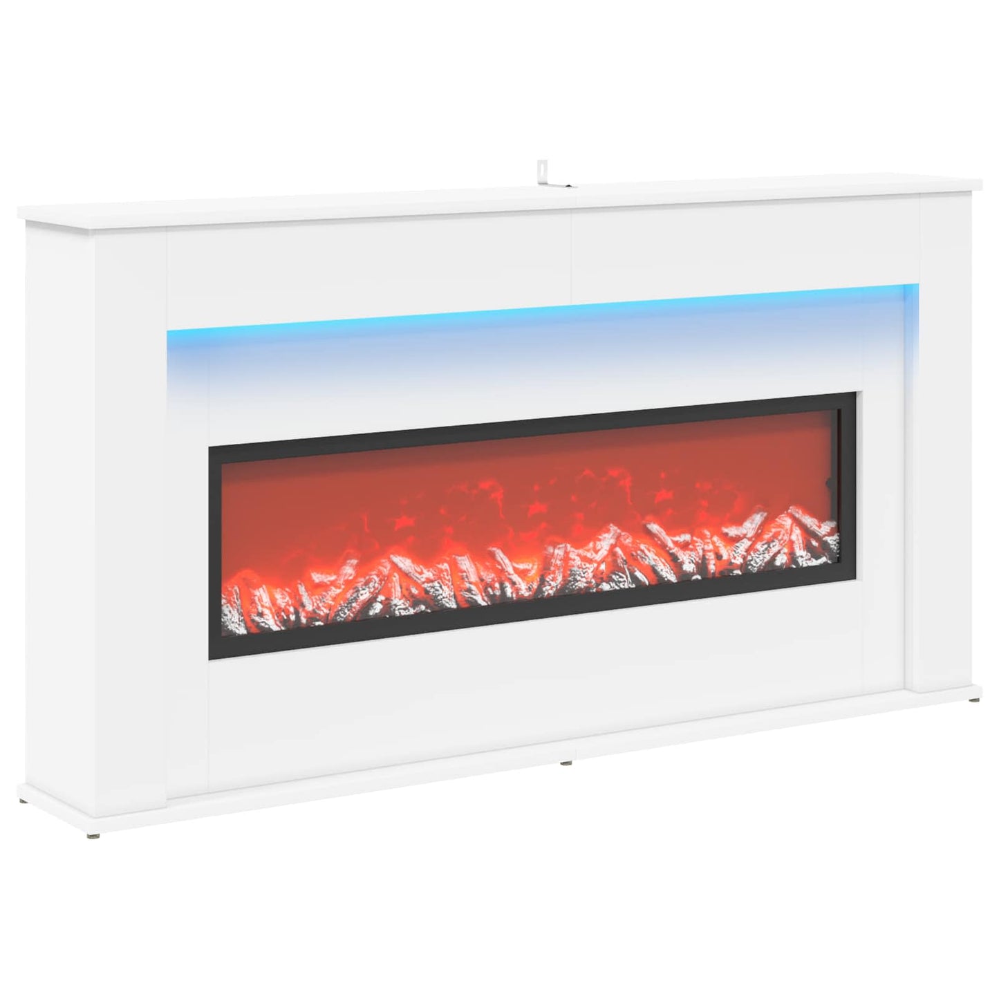 vidaXL Τζάκι με ταινία LED Λευκό 130 x 20 x 69,5 cm Επεξεργασμένο ξύλο