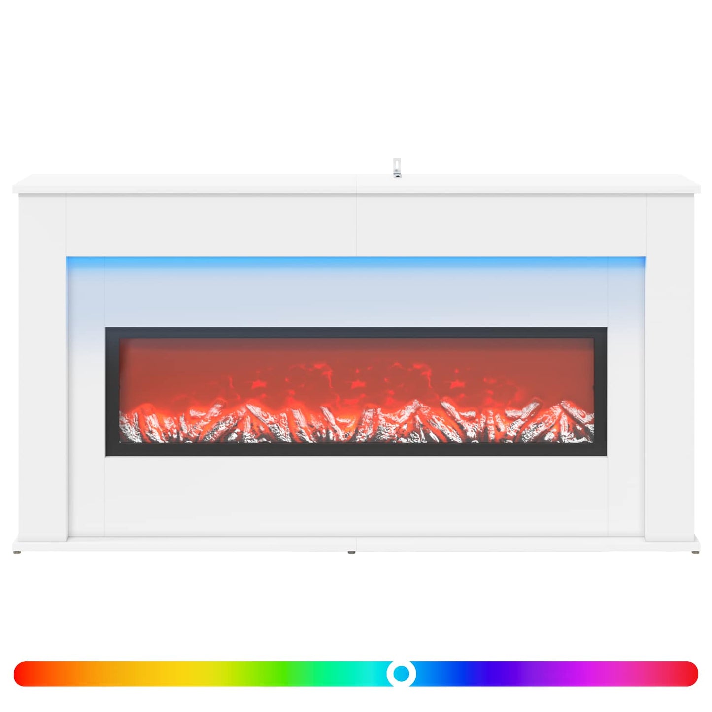 vidaXL Τζάκι με ταινία LED Λευκό 130 x 20 x 69,5 cm Επεξεργασμένο ξύλο