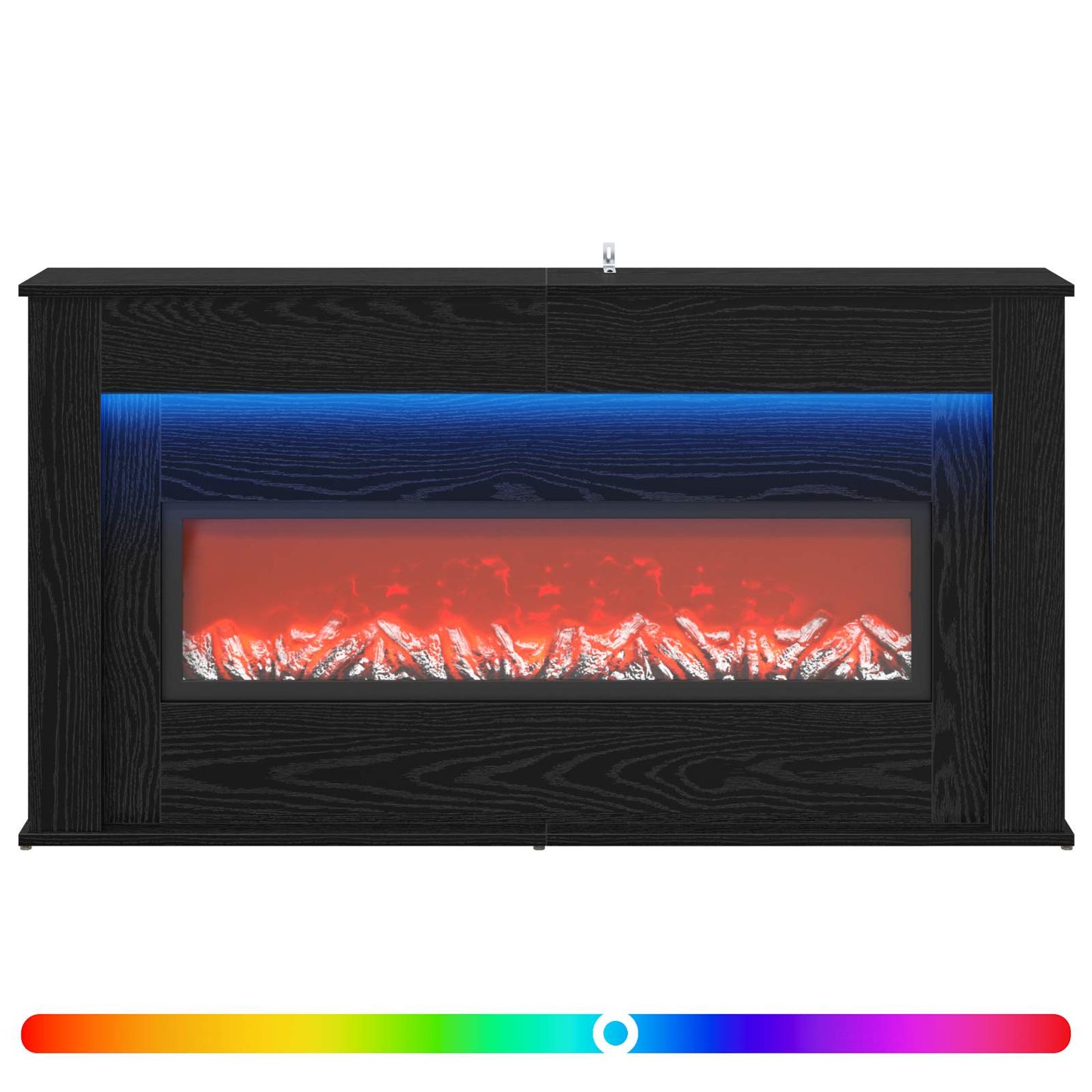 vidaXL Τζάκι με ταινία LED Μαύρη Δρυς 130 x 20 x 69,5 cm