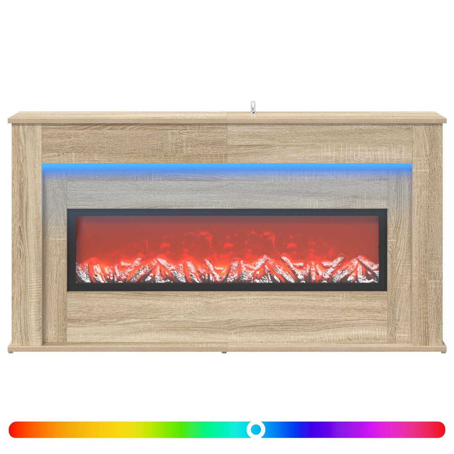vidaXL Τζάκι με ταινία LED Sonoma 130 x 20 x 69,5 cm