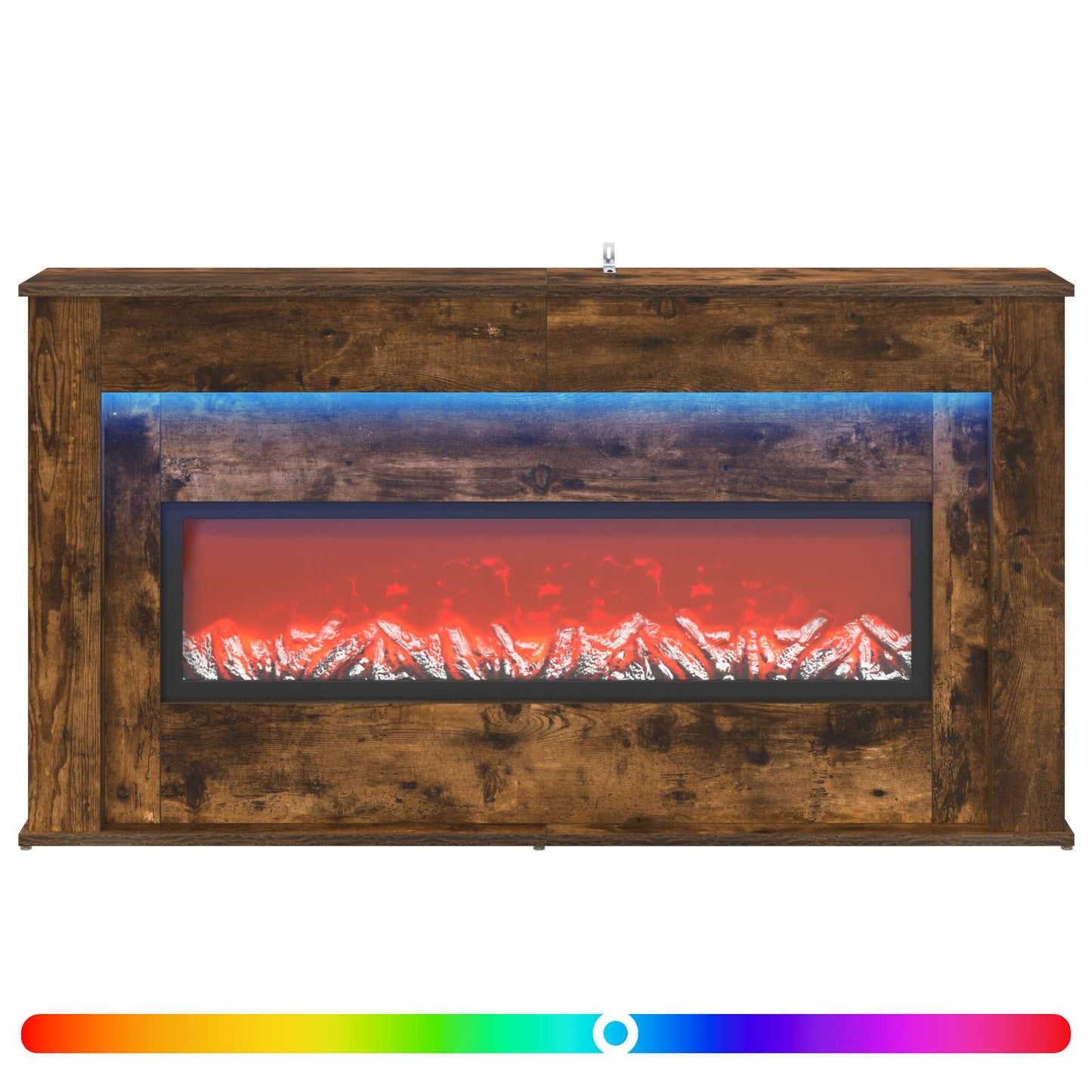 vidaXL Τζάκι με ταινία LED Καπνισμένο Ξύλο Δρυός 130 x 20 x 69,5 cm