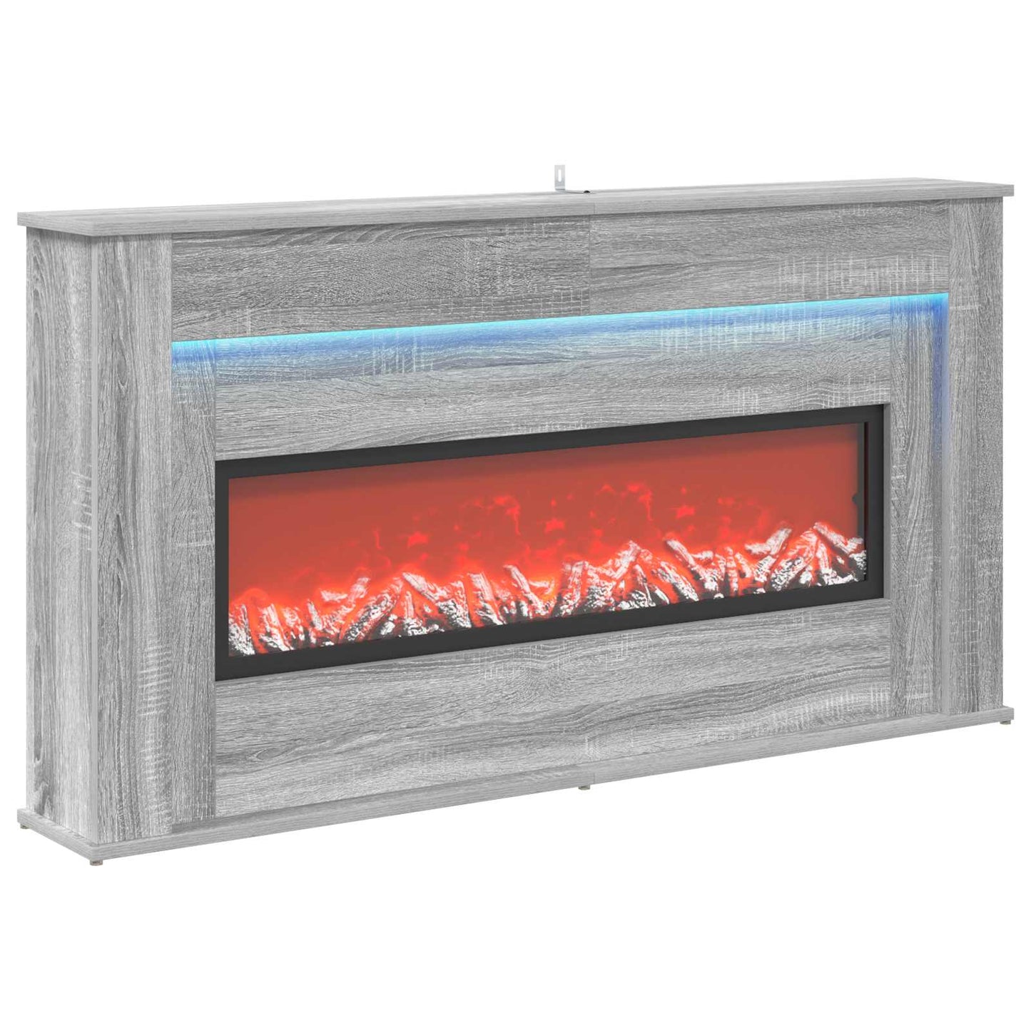 vidaXL Τζάκι με ταινία LED Γκρι Sonoma 130 x 20 x 69,5 cm