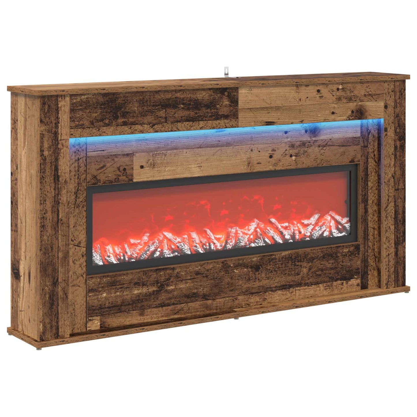 vidaXL Τζάκι με ταινία LED Παλαιωμένο ξύλο 130 x 20 x 69,5 cm
