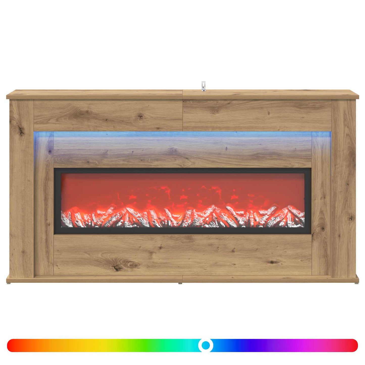vidaXL Τζάκι με ταινία LED Artisan Δρυς 130 x 20 x 69,5 cm