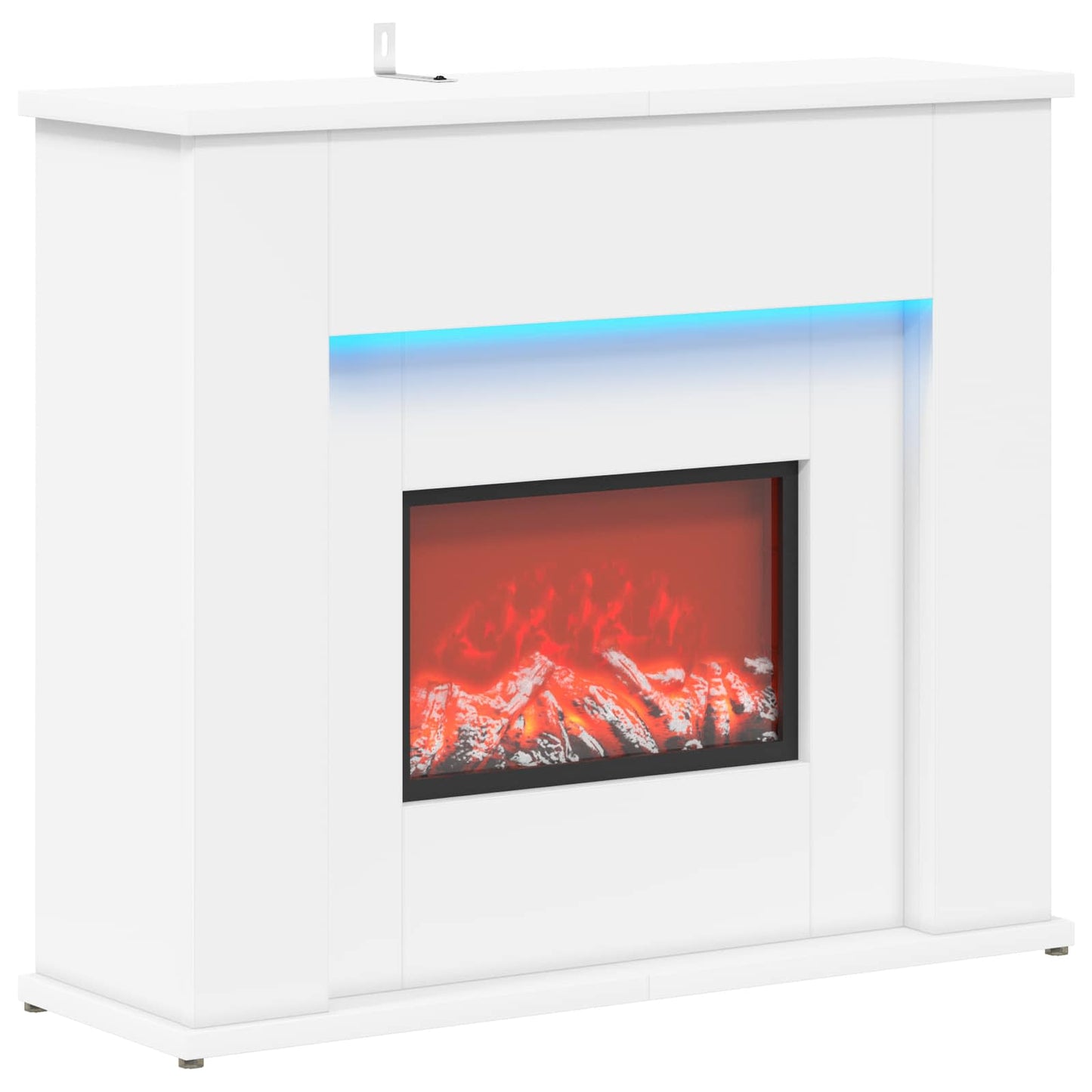 vidaXL Τζάκι με ταινία LED Λευκό 63 x 20 x 54,5 cm Επεξεργασμένο ξύλο
