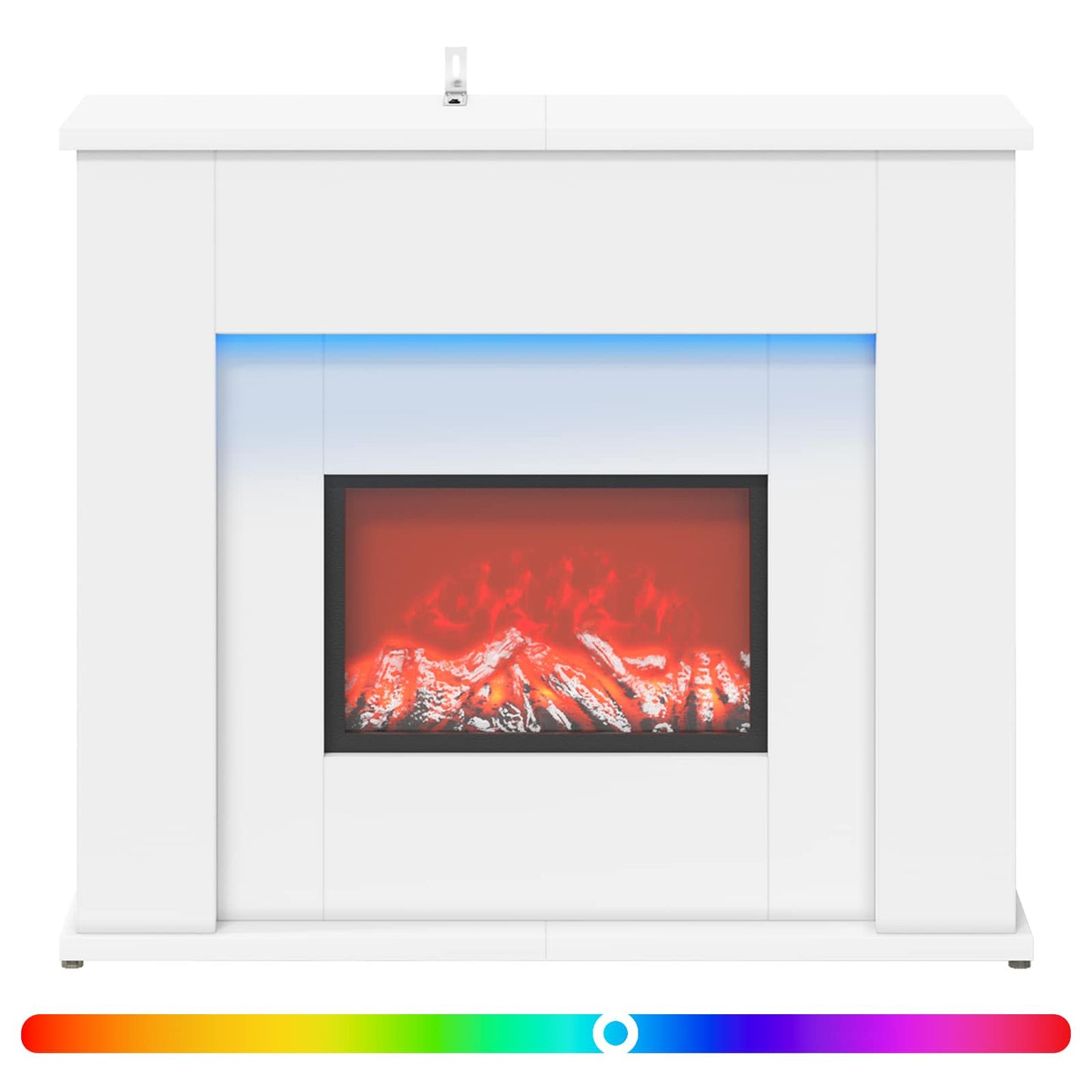 vidaXL Τζάκι με ταινία LED Λευκό 63 x 20 x 54,5 cm Επεξεργασμένο ξύλο