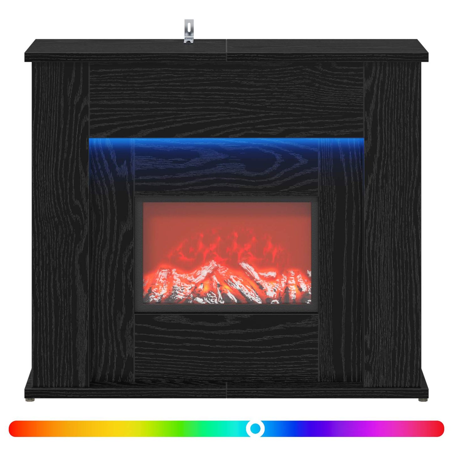 vidaXL Τζάκι με ταινία LED Μαύρη Δρυς 63 x 20 x 54,5 cm