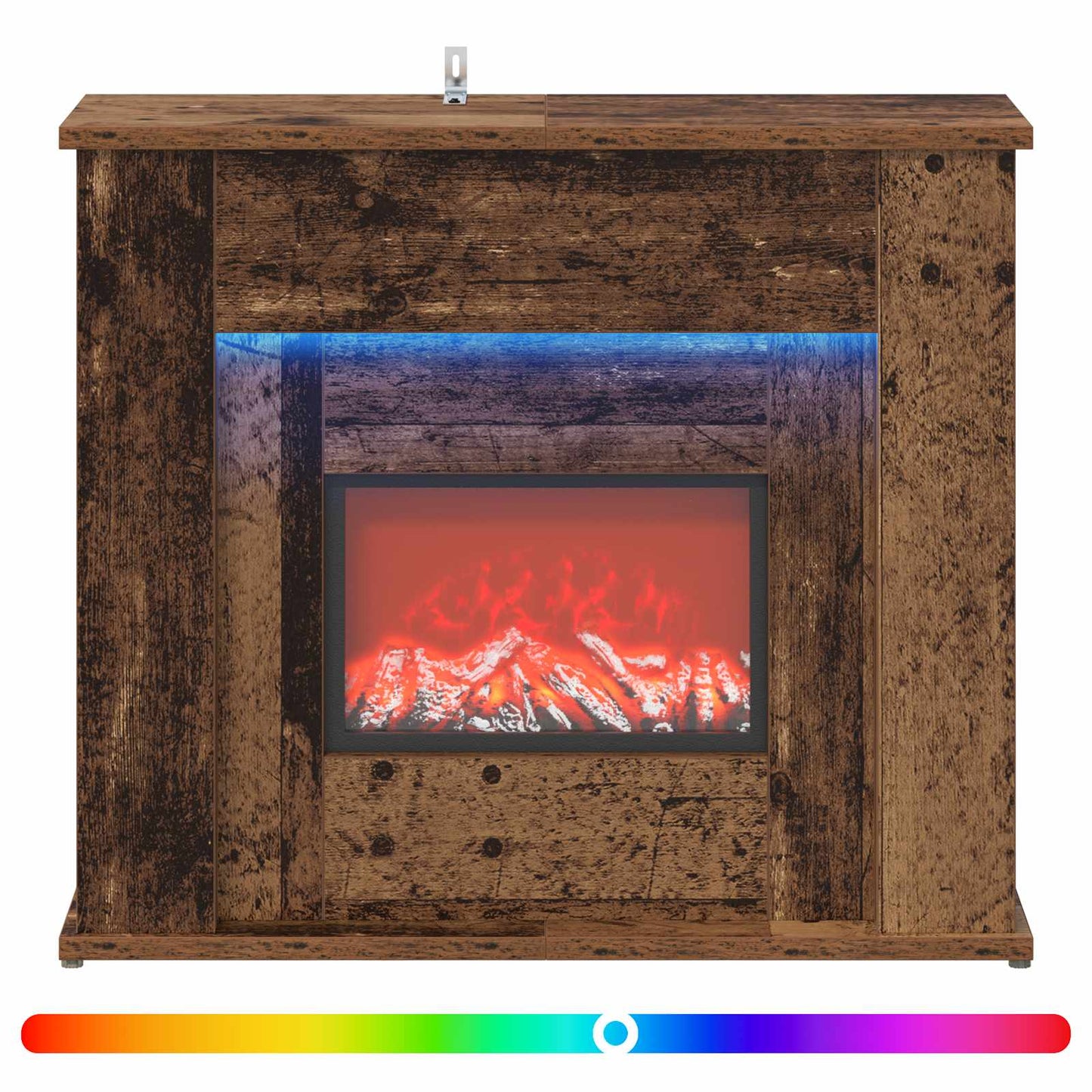 vidaXL Τζάκι με ταινία LED Παλαιωμένο ξύλο 63 x 20 x 54,5 cm