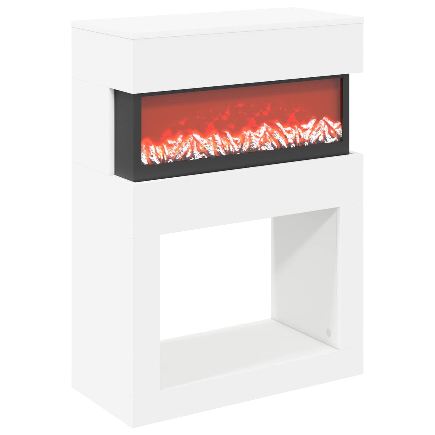 vidaXL Ηλεκτρικό τζάκι Λευκό 64 x 30 x 87 cm Επεξεργασμένο ξύλο