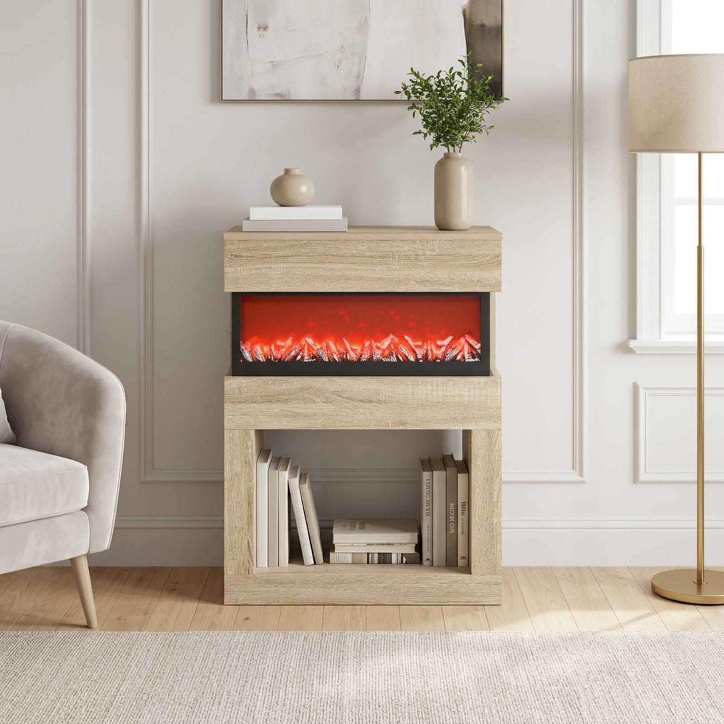 vidaXL Ηλεκτρικό τζάκι Sonoma 64 x 30 x 87 cm Επεξεργασμένο ξύλο