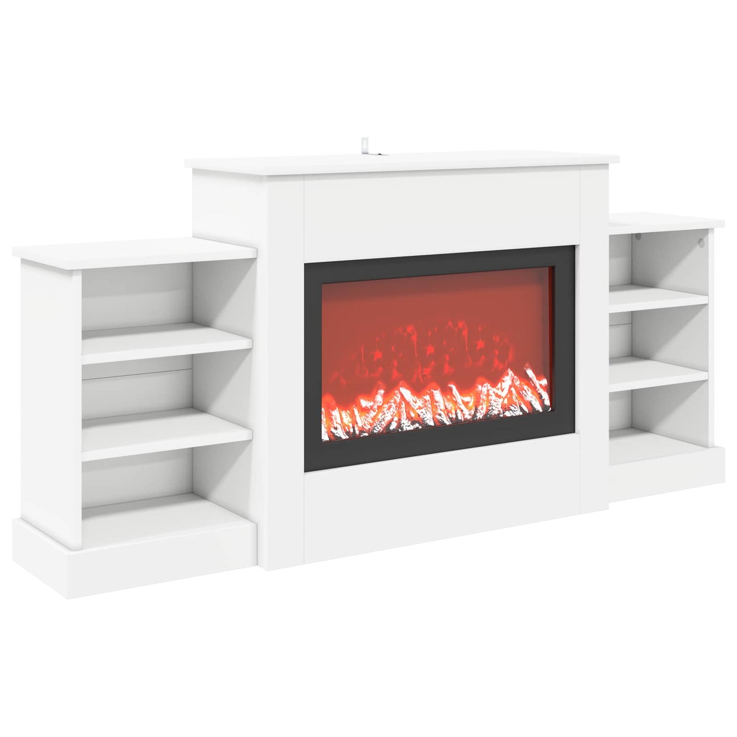 vidaXL Ηλεκτρικό τζάκι Λευκό 140 x 30 x 67 cm Επεξεργασμένο ξύλο