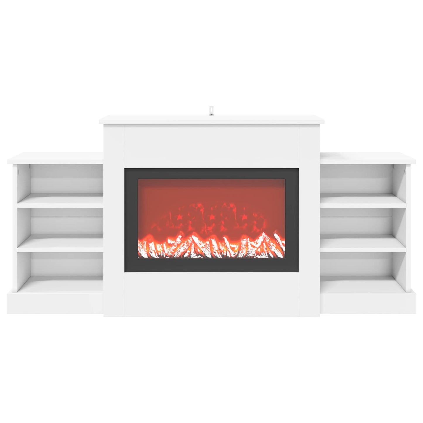 vidaXL Ηλεκτρικό τζάκι Λευκό 140 x 30 x 67 cm Επεξεργασμένο ξύλο