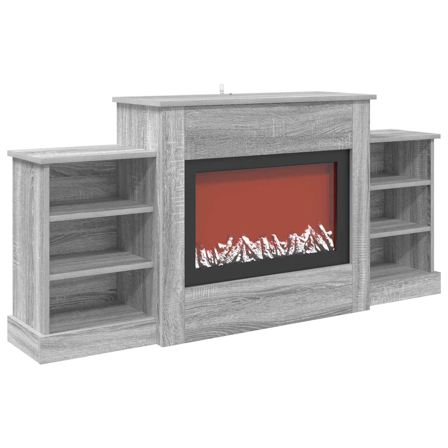 vidaXL Ηλεκτρικό τζάκι Γκρι Sonoma 140 x 30 x 67 cm Επεξεργασμένο ξύλο
