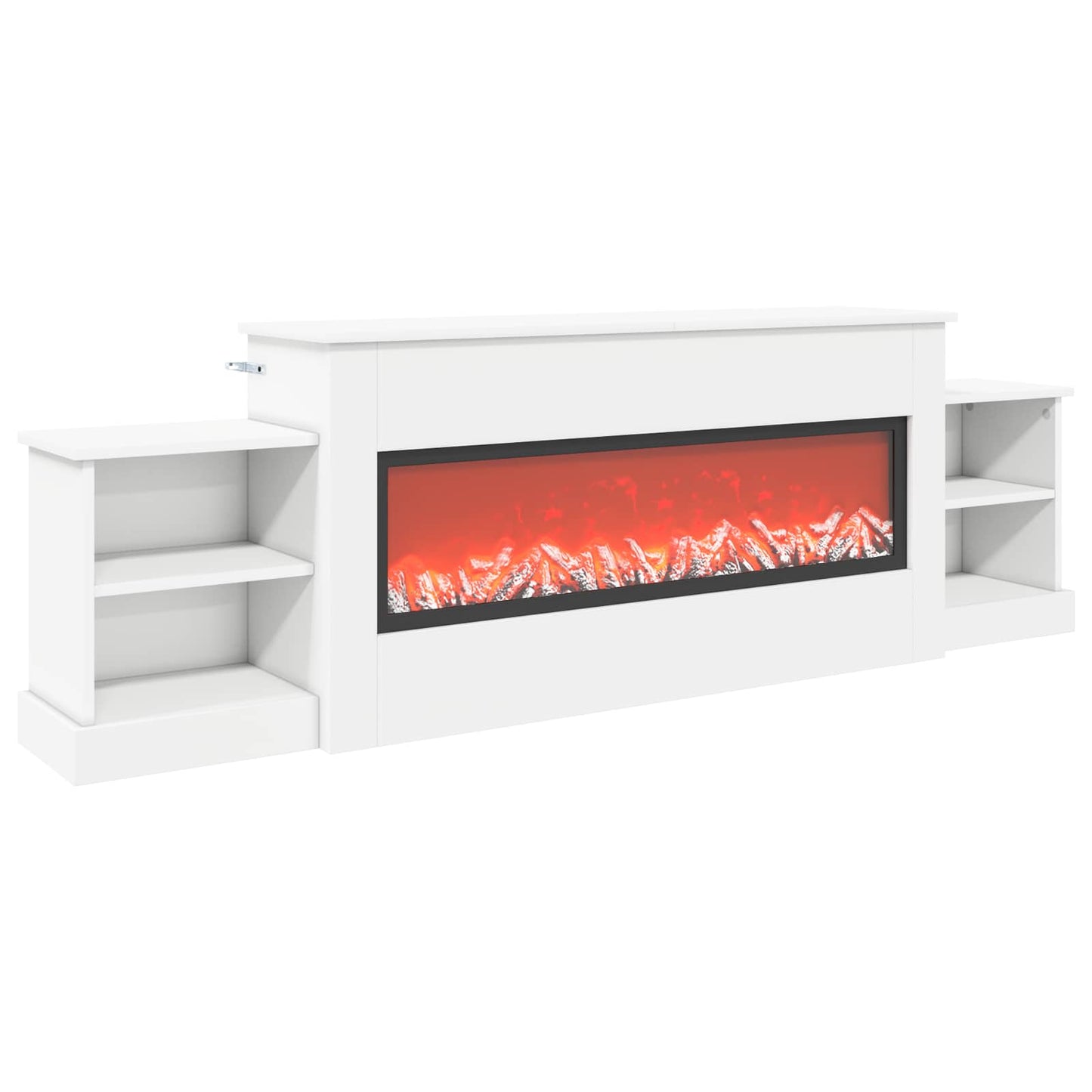 vidaXL Ηλεκτρικό τζάκι Λευκό 177 x 30 x 56,5 cm Επεξεργασμένο ξύλο