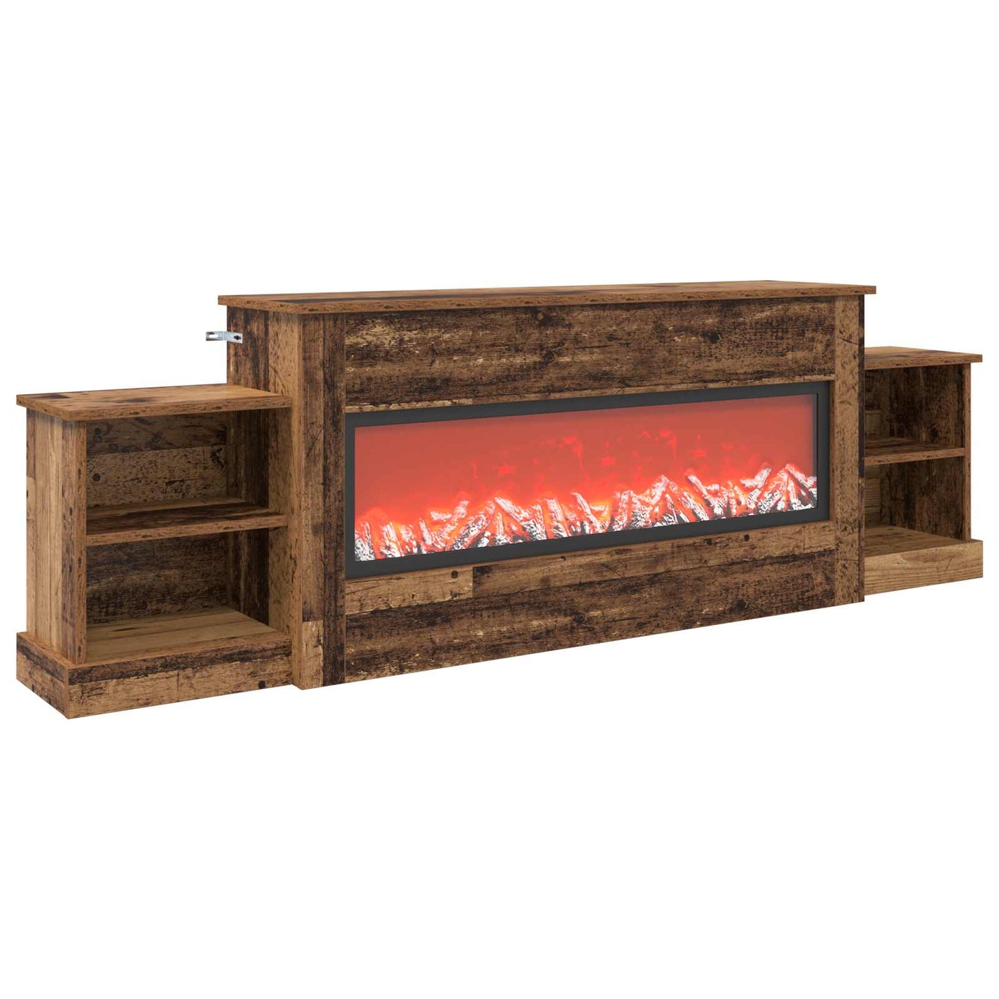 vidaXL Ηλεκτρικό τζάκι Παλαιωμένο ξύλο 177 x 30 x 56,5 cm