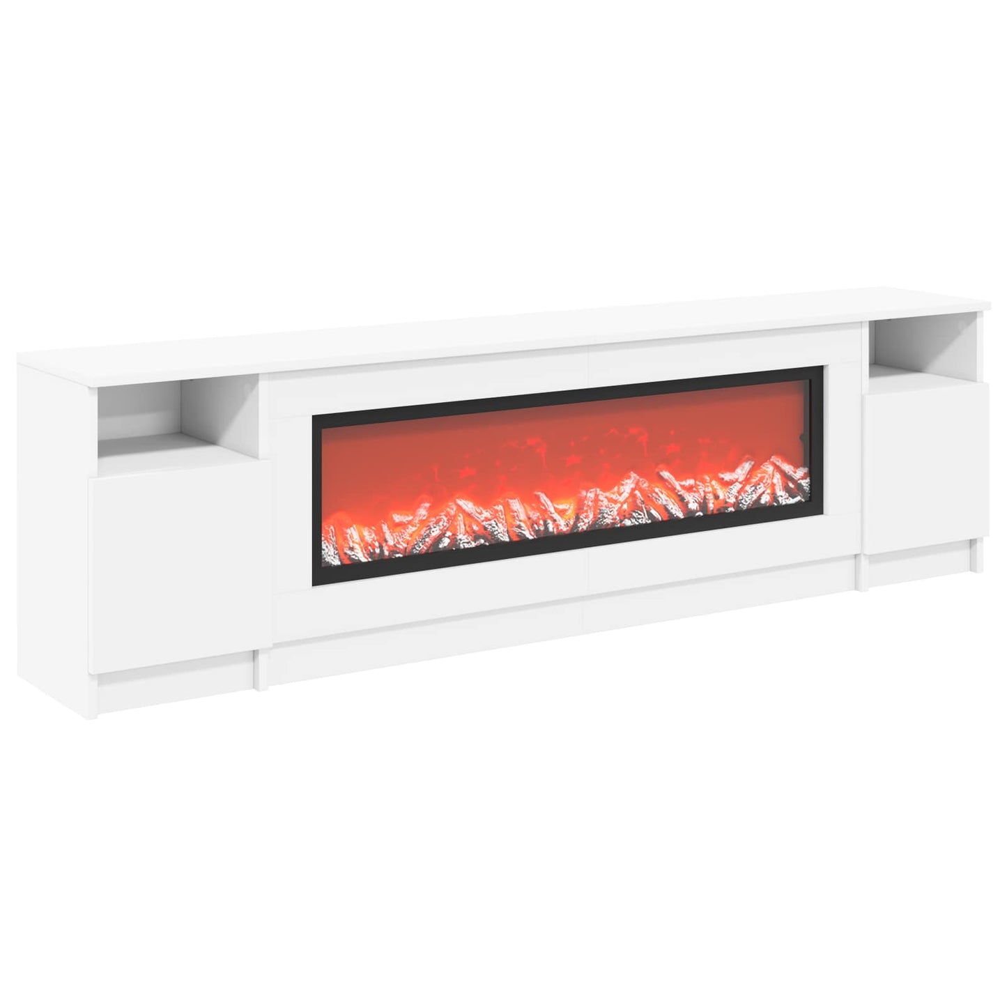 vidaXL Ηλεκτρικό τζάκι Λευκό 165 x 28,5 x 47 cm Επεξεργασμένο ξύλο
