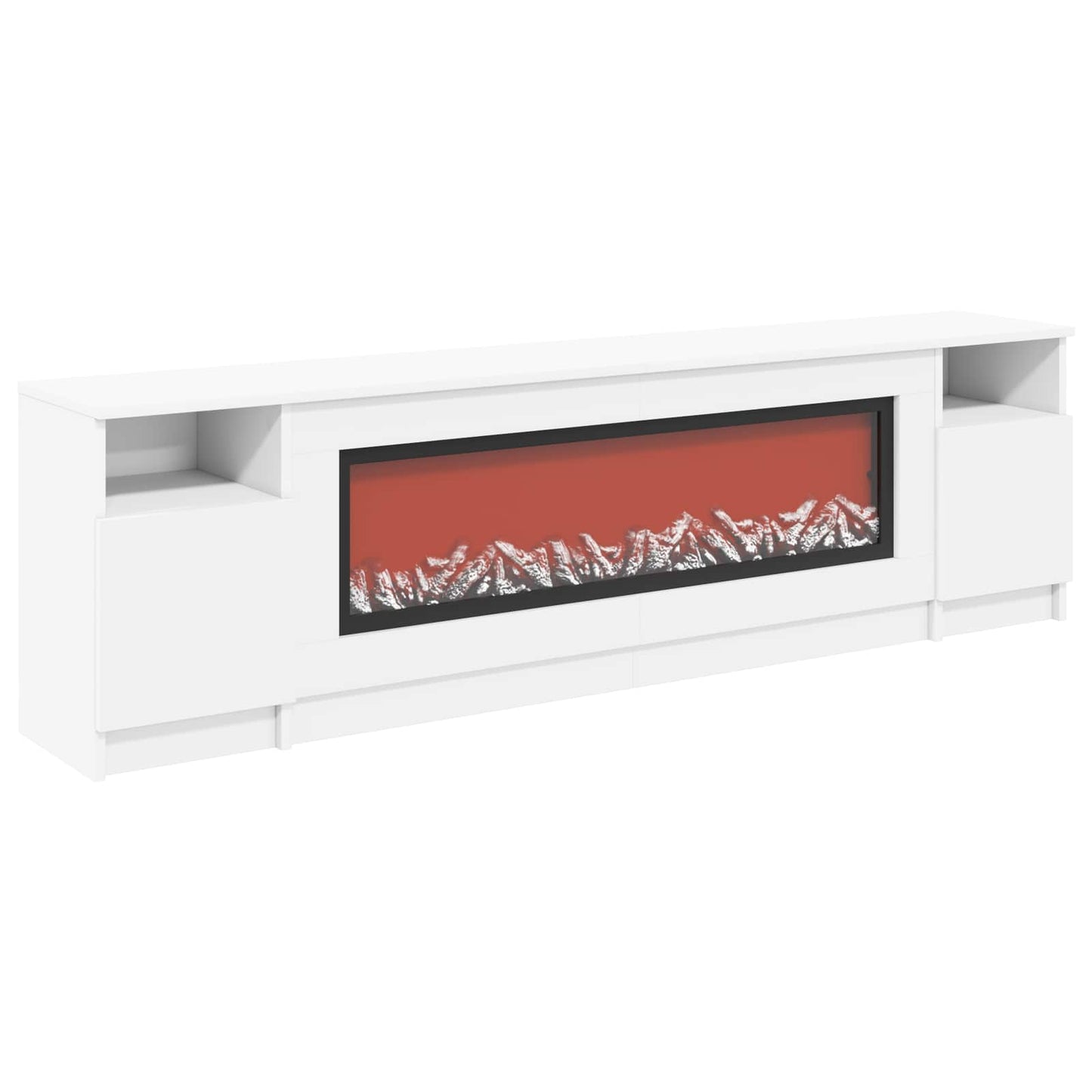 vidaXL Ηλεκτρικό τζάκι Λευκό 165 x 28,5 x 47 cm Επεξεργασμένο ξύλο