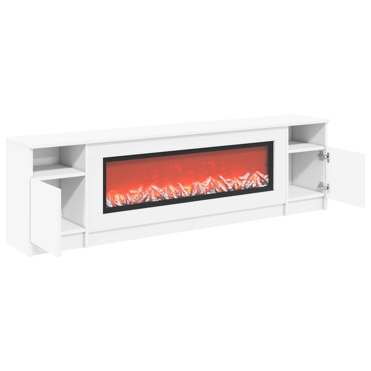 vidaXL Ηλεκτρικό τζάκι Λευκό 165 x 28,5 x 47 cm Επεξεργασμένο ξύλο