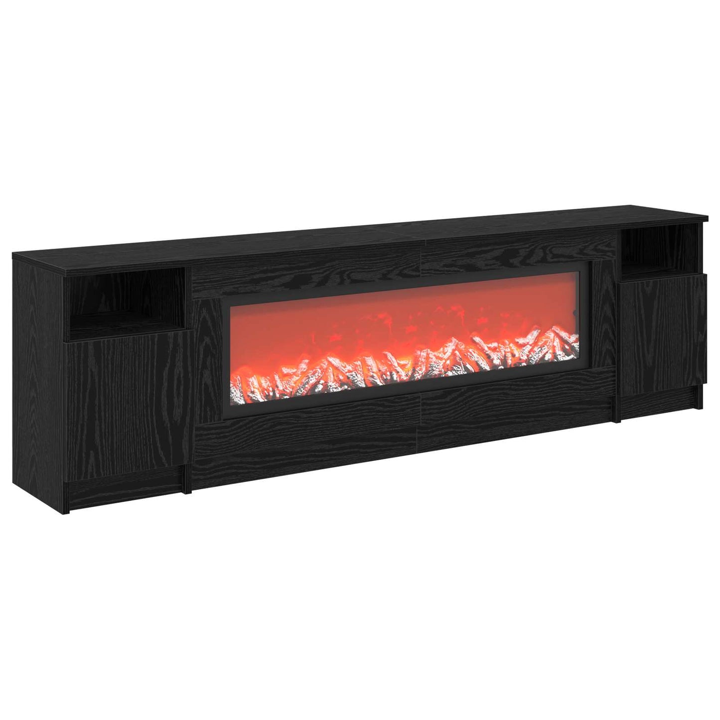 vidaXL Ηλεκτρικό τζάκι Μαύρη Δρυς 165 x 28,5 x 47 cm