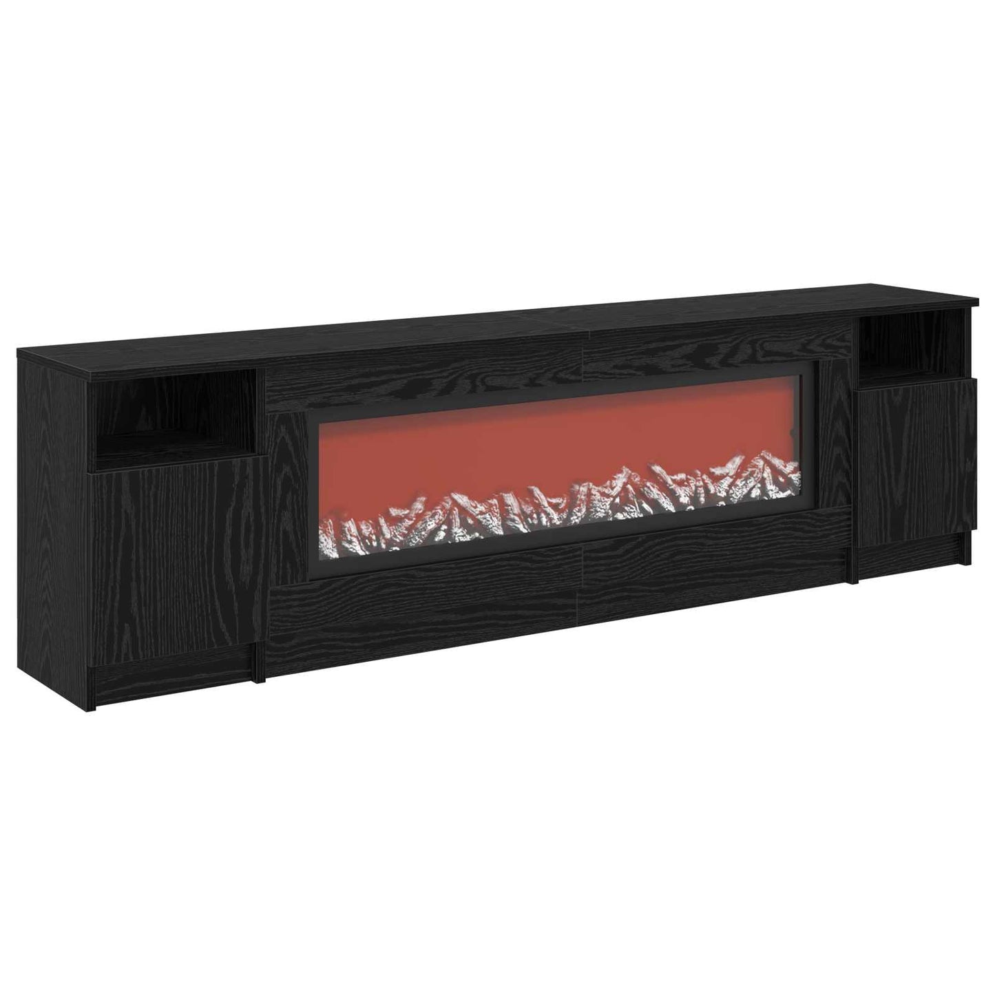 vidaXL Ηλεκτρικό τζάκι Μαύρη Δρυς 165 x 28,5 x 47 cm