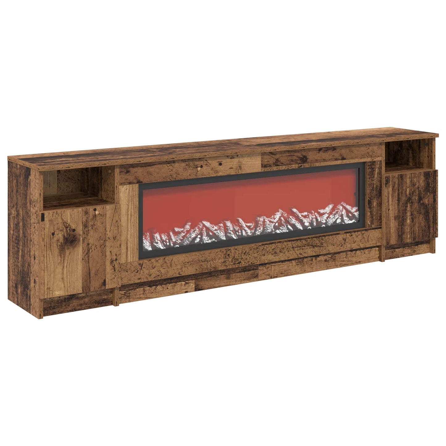 vidaXL Ηλεκτρικό τζάκι Παλαιωμένο ξύλο 165 x 28,5 x 47 cm