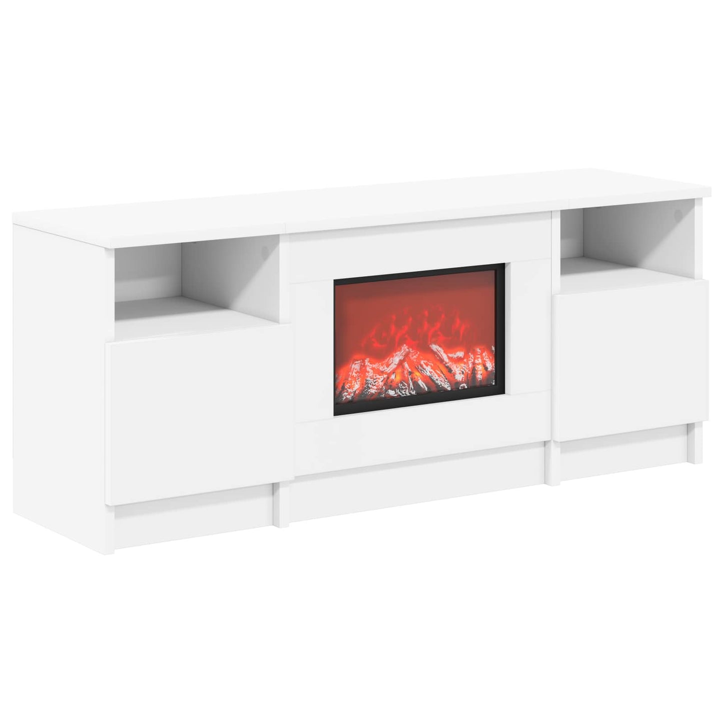 vidaXL Ηλεκτρικό τζάκι Λευκό 98 x 28,5 x 40,5 cm Επεξεργασμένο ξύλο
