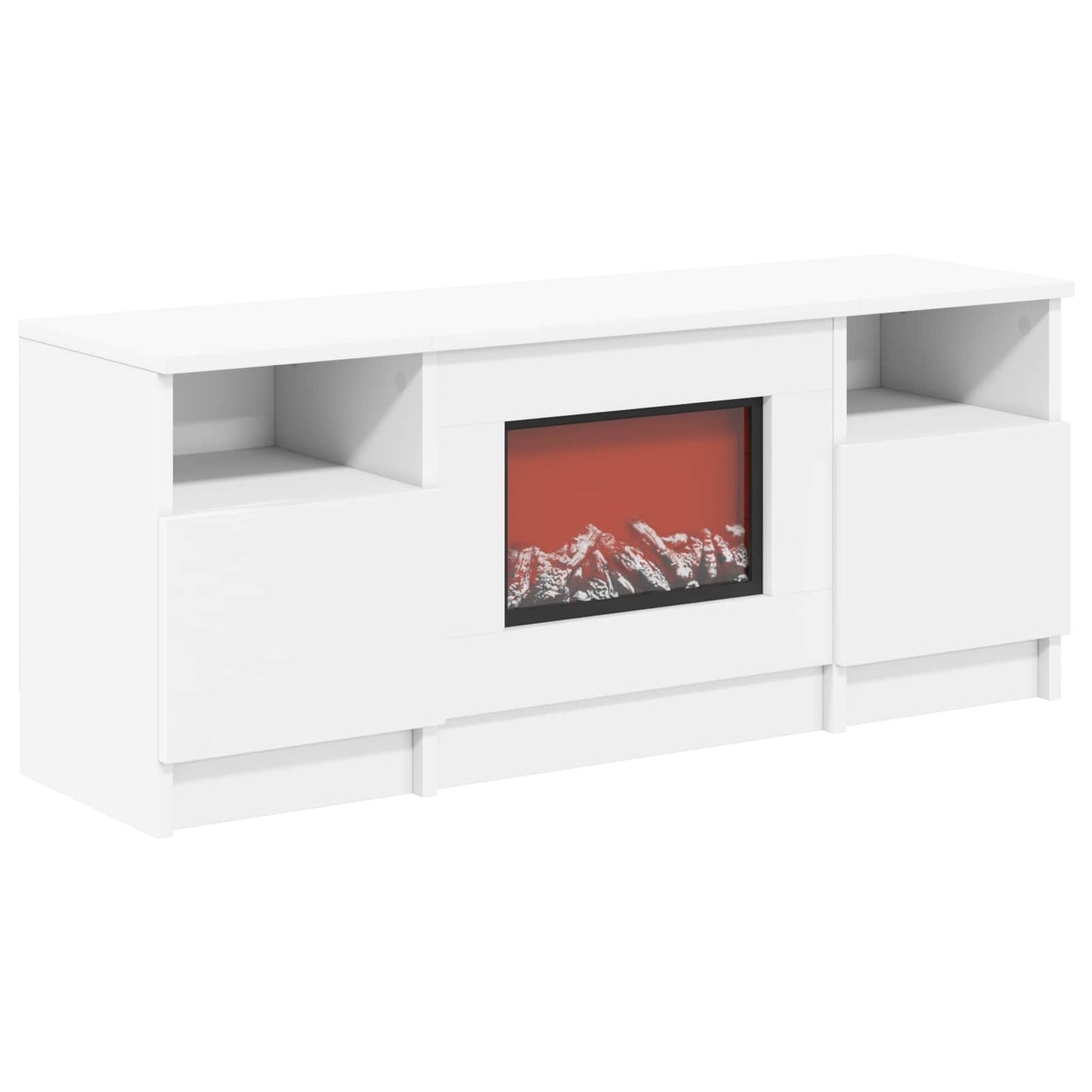 vidaXL Ηλεκτρικό τζάκι Λευκό 98 x 28,5 x 40,5 cm Επεξεργασμένο ξύλο