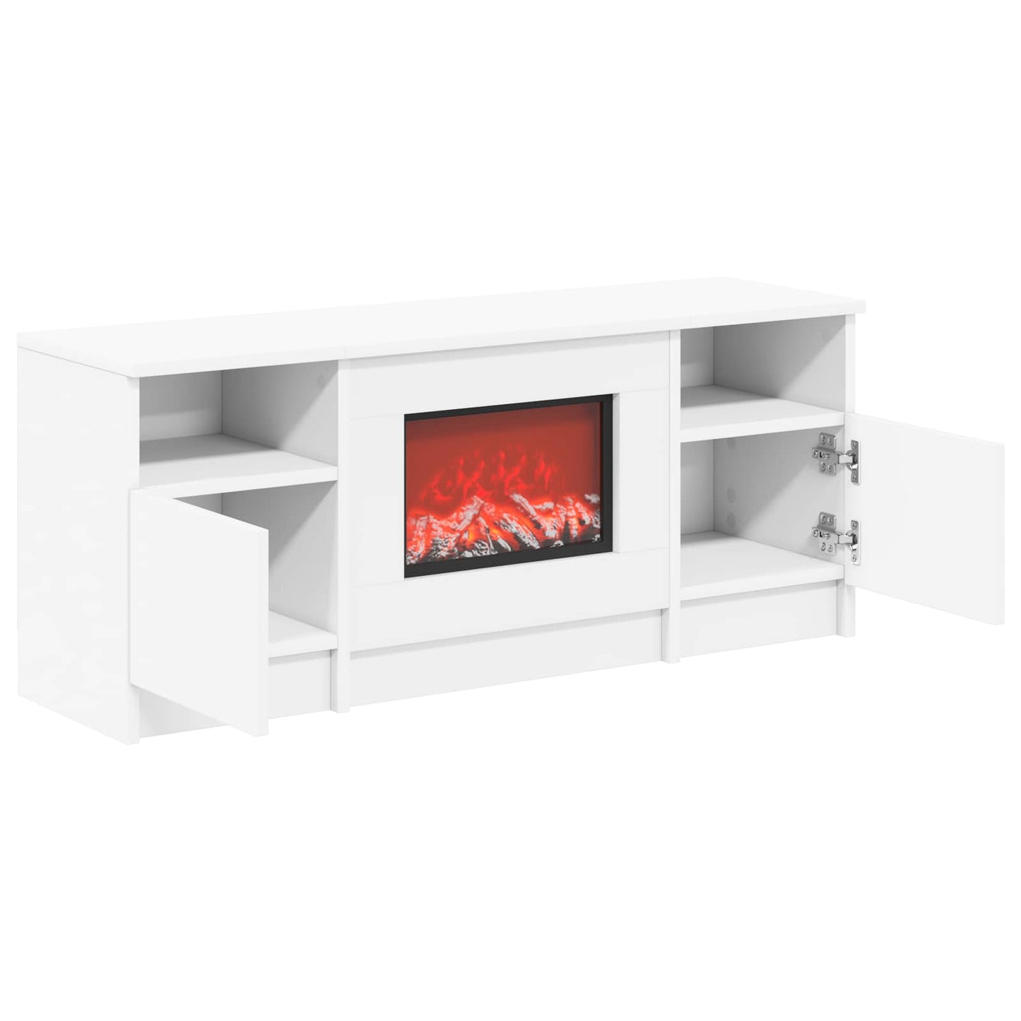 vidaXL Ηλεκτρικό τζάκι Λευκό 98 x 28,5 x 40,5 cm Επεξεργασμένο ξύλο