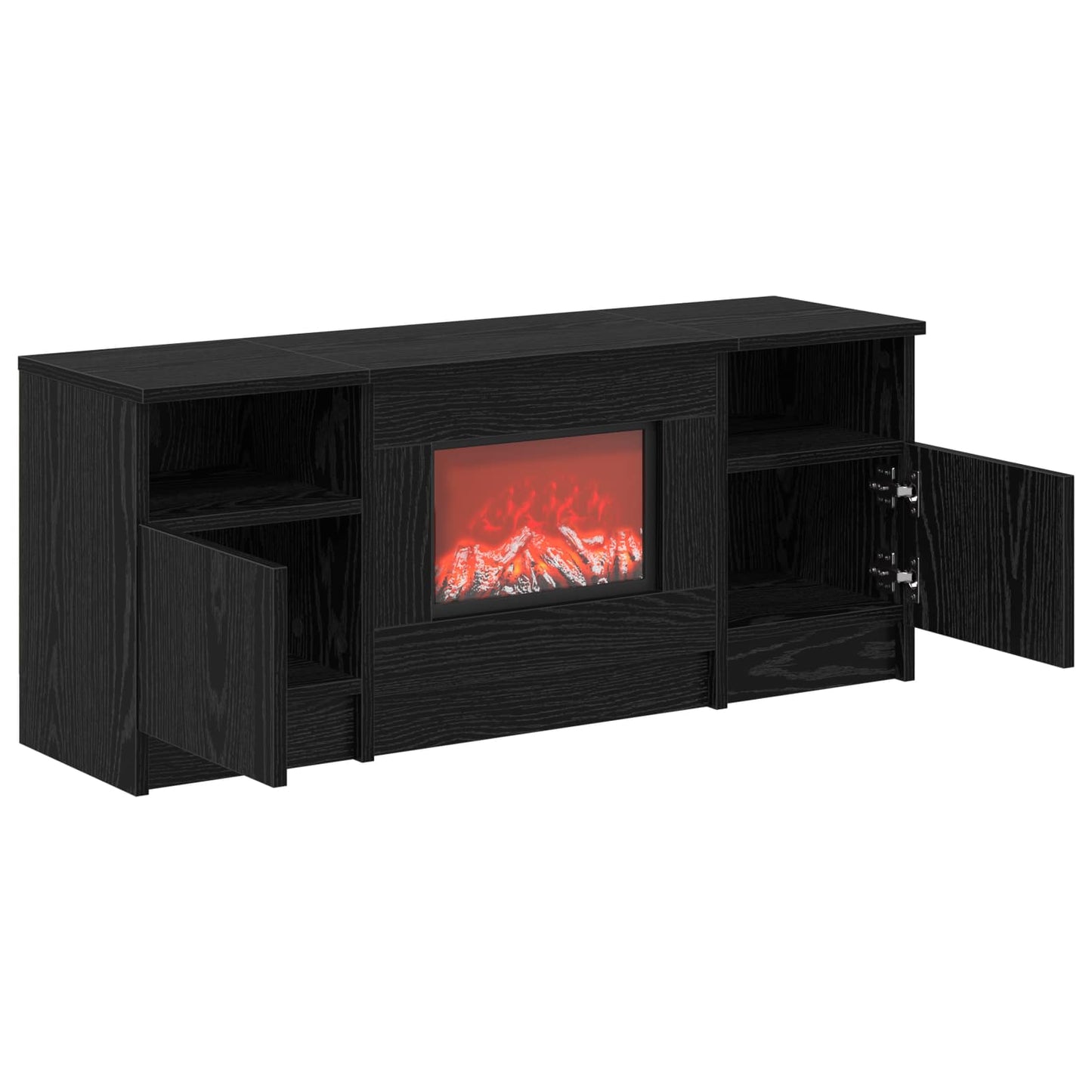 vidaXL Ηλεκτρικό τζάκι Μαύρη Δρυς 98 x 28,5 x 40,5 cm