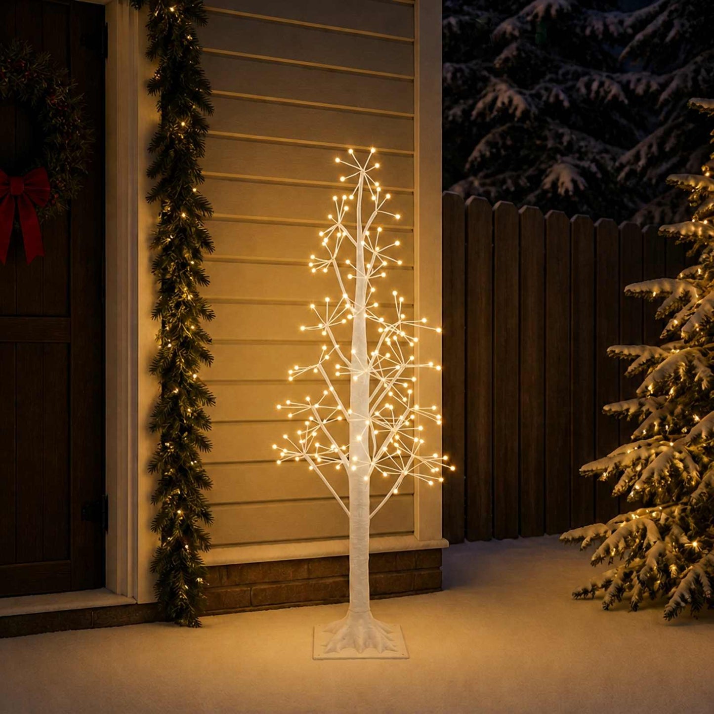 vidaXL Χριστουγεννιάτικο δέντρο starburst Λευκό 17 x 17 x 150 cm