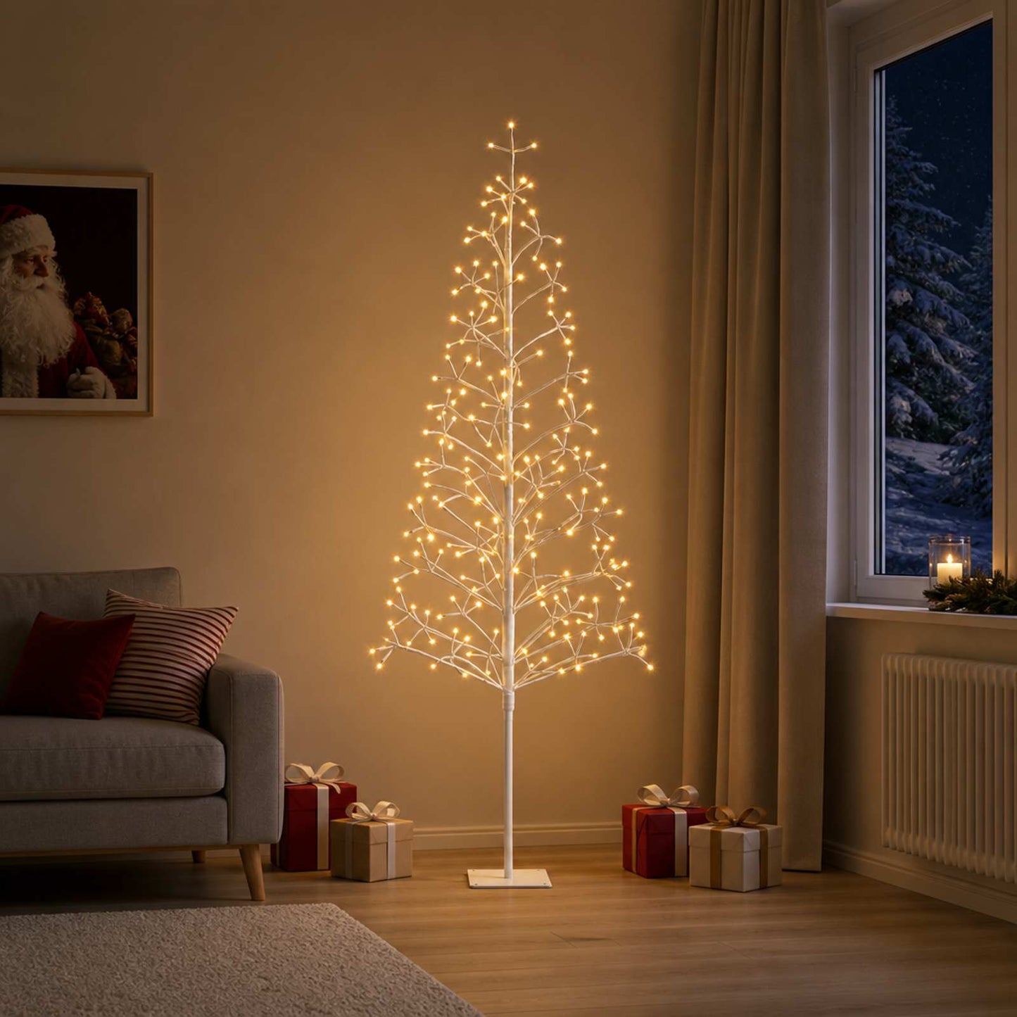 vidaXL Χριστουγεννιάτικο δέντρο LED με φωτάκια string Λευκό