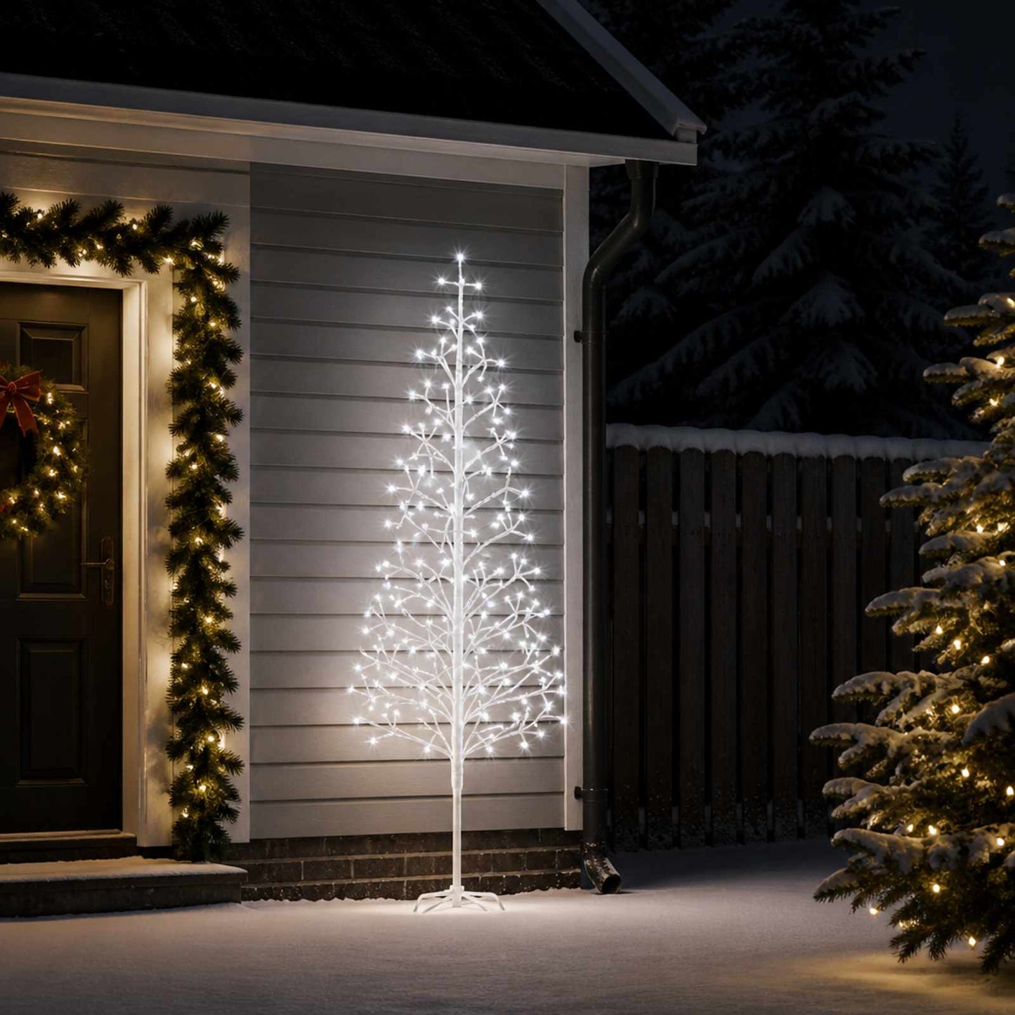 vidaXL Χριστουγεννιάτικο δέντρο LED με φωτάκια string Λευκό