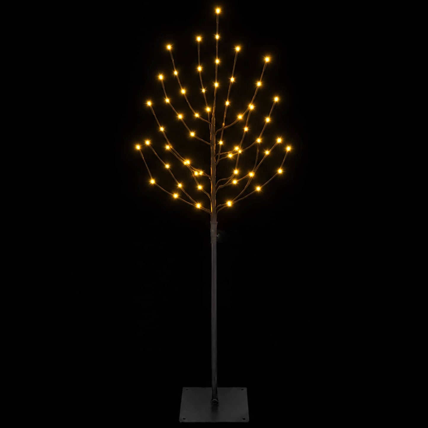 vidaXL LED Χριστουγεννιάτικο Δέντρο Μαύρο 120 cm Ατσάλι 100 LED