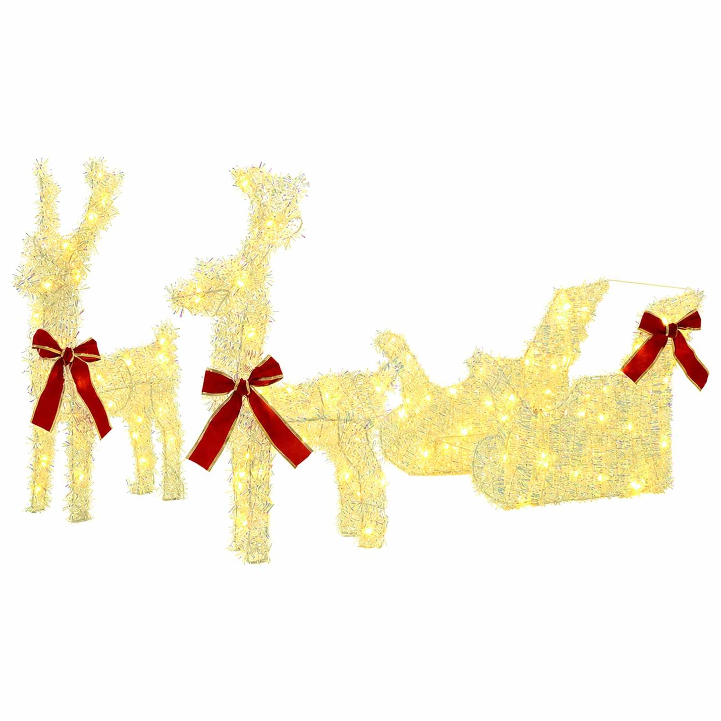 vidaXL Χριστουγεννιάτικος τάρανδος με έλκηθρο 5 τμχ. 240 LED