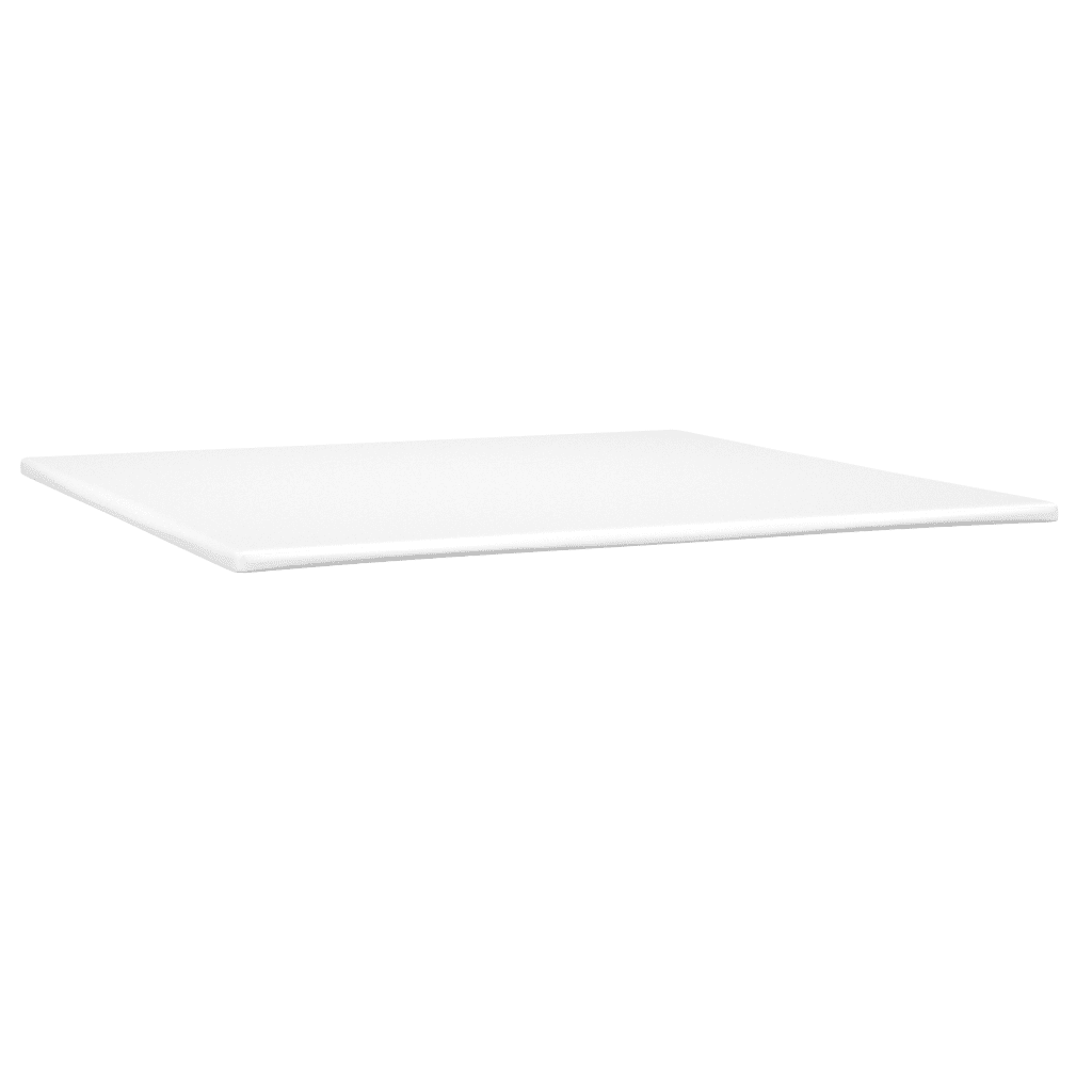 vidaXL Κρεβάτι Boxspring με Στρώμα Λευκό 200x200 εκ. Συνθετικό Δέρμα